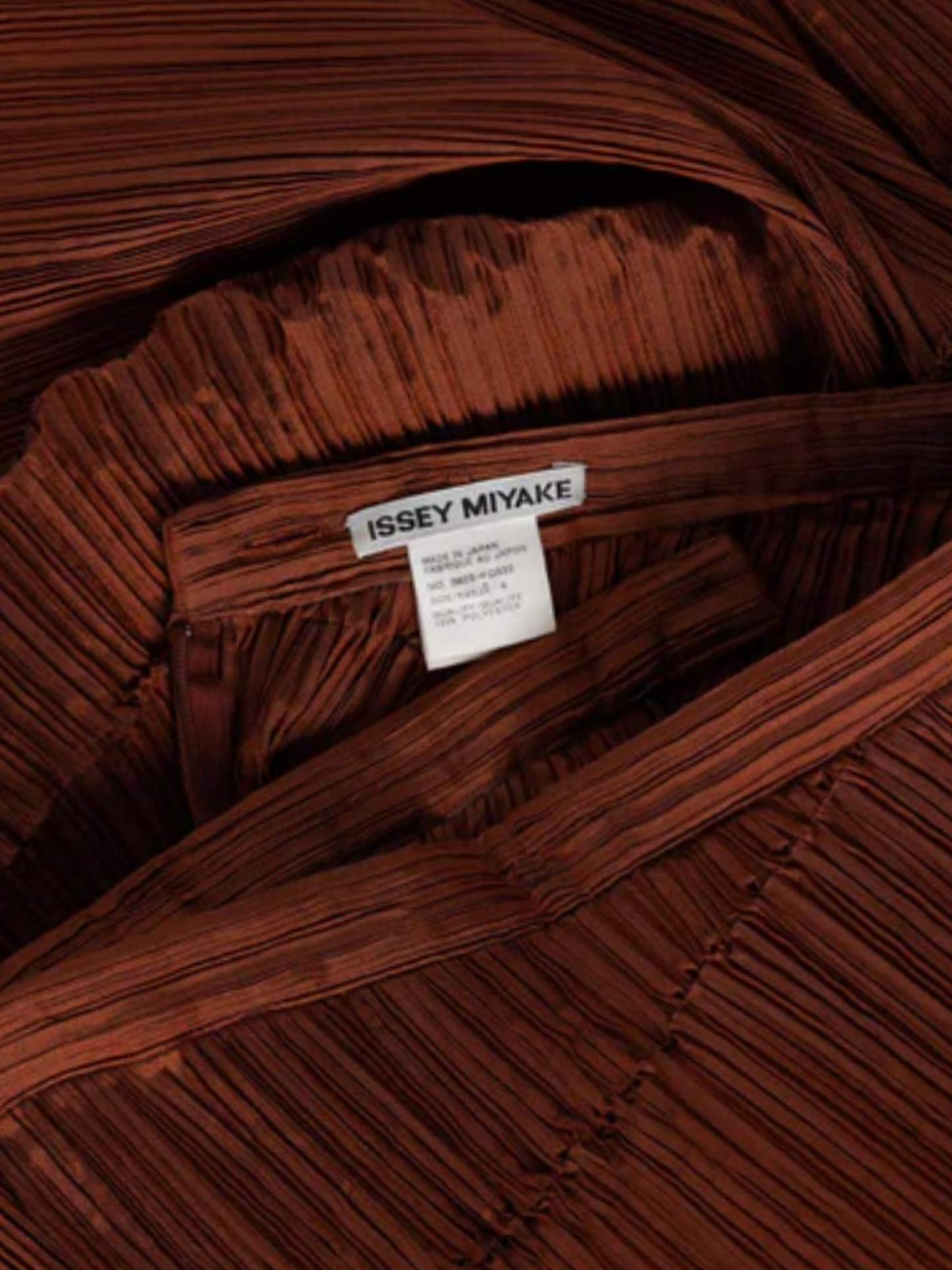 Issey Miyake 1990s Copper Pleated Spiral Skirt
