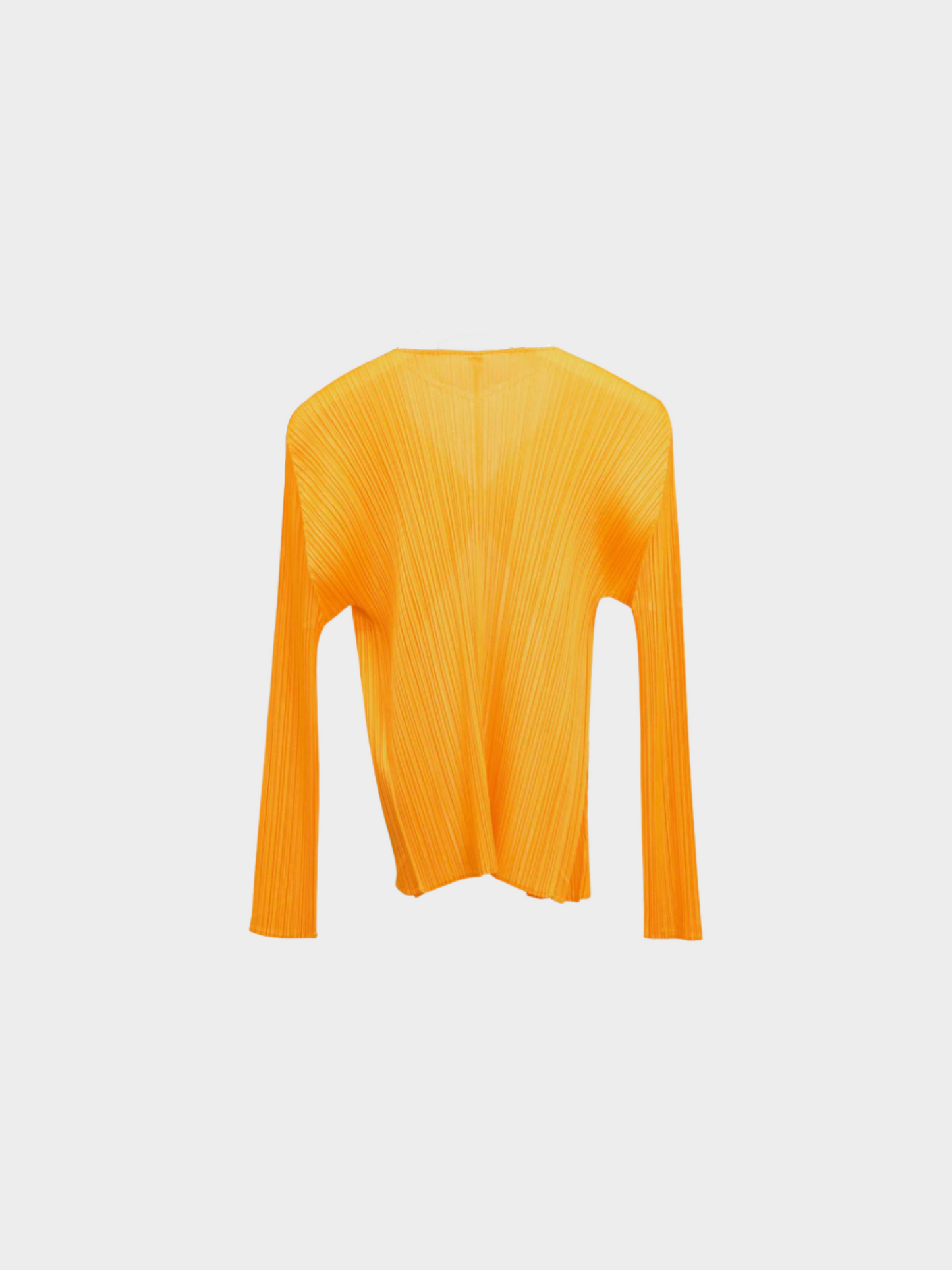 Issey Miyake Pleats Please 2000s Bright Orange Cardigan Top