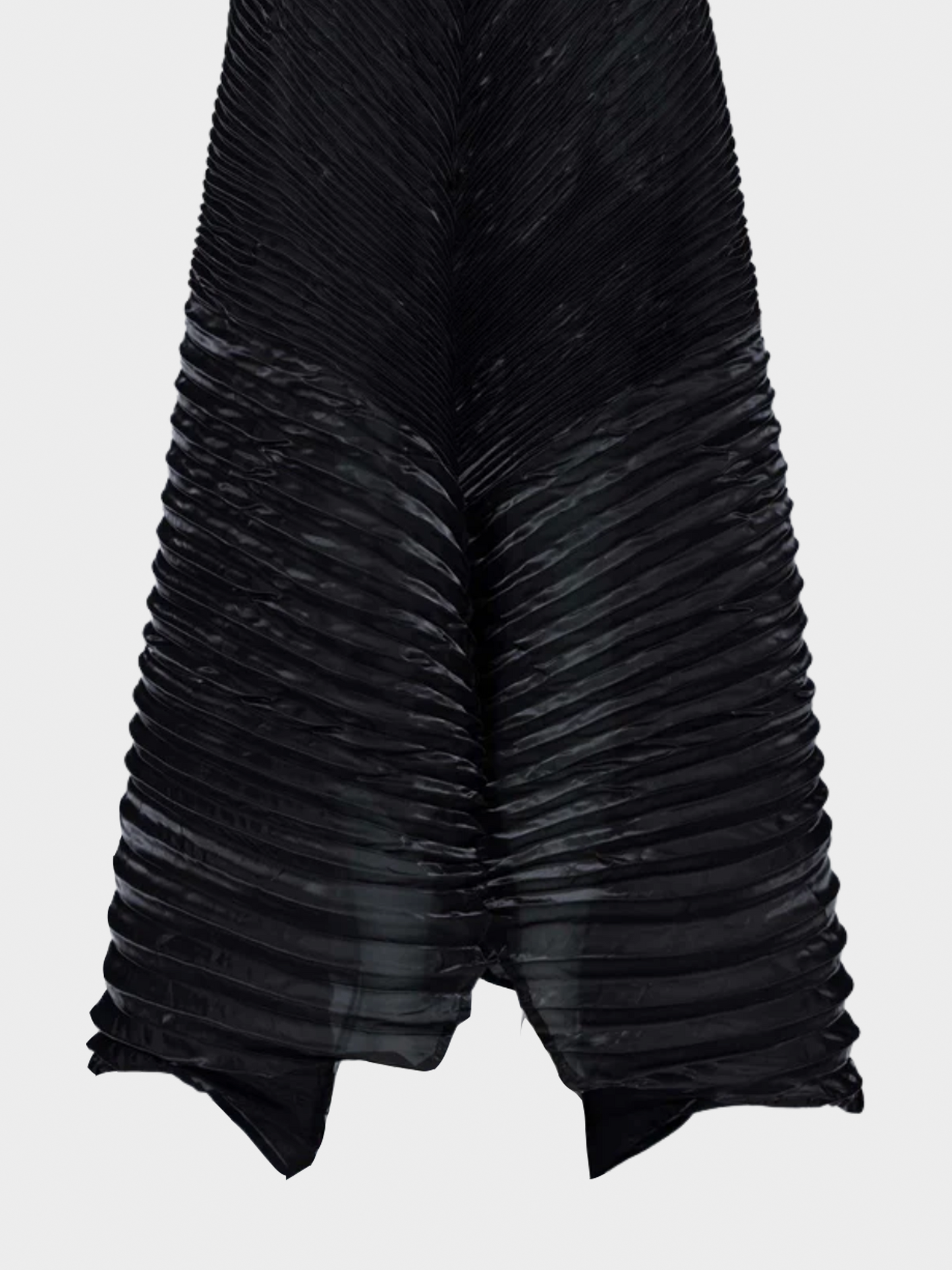 Issey Miyake 1990s Sculptural Black Pleats Maxi Dress Gown