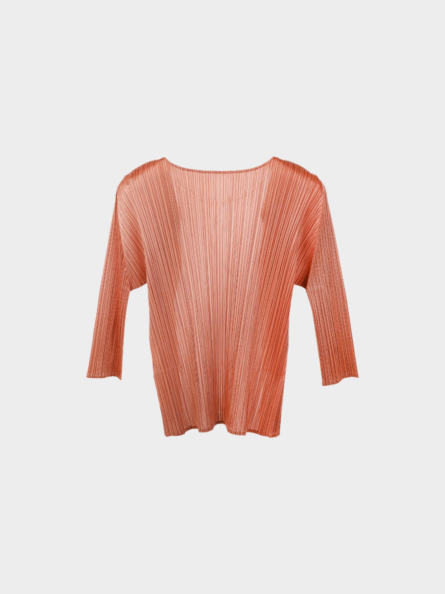 Issey Miyake Pleats Please 2000s Terracotta Open-Front Cardigan