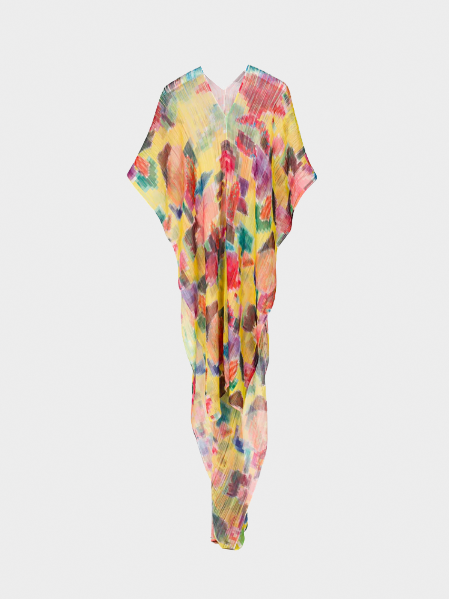 Issey Miyake Pleats Please 2000s Multicolour Pixel-Printed Madame-T Cape Shawl