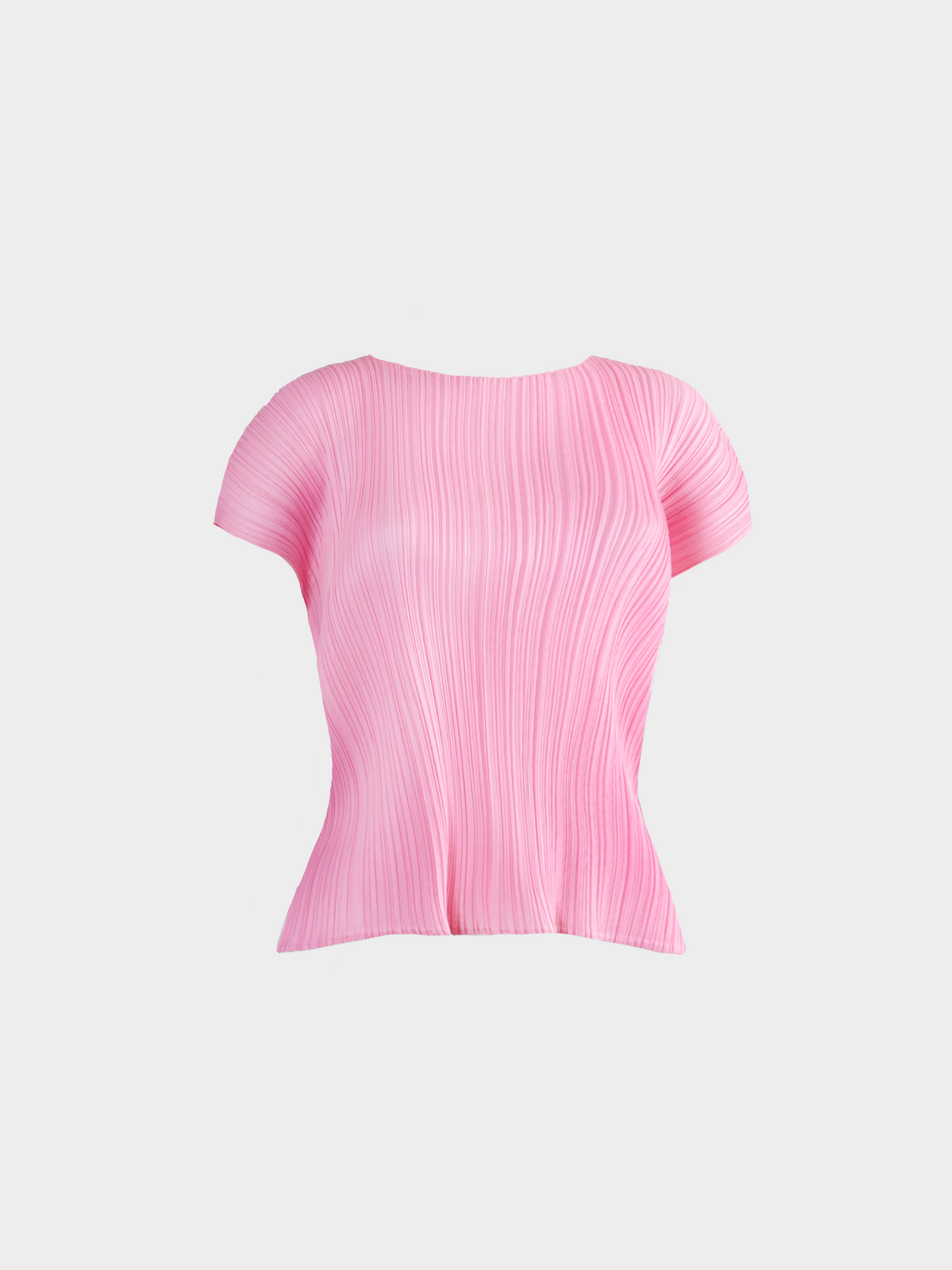Issey Miyake Pleats Please 2000s Pink Short Sleeve Pleated Top