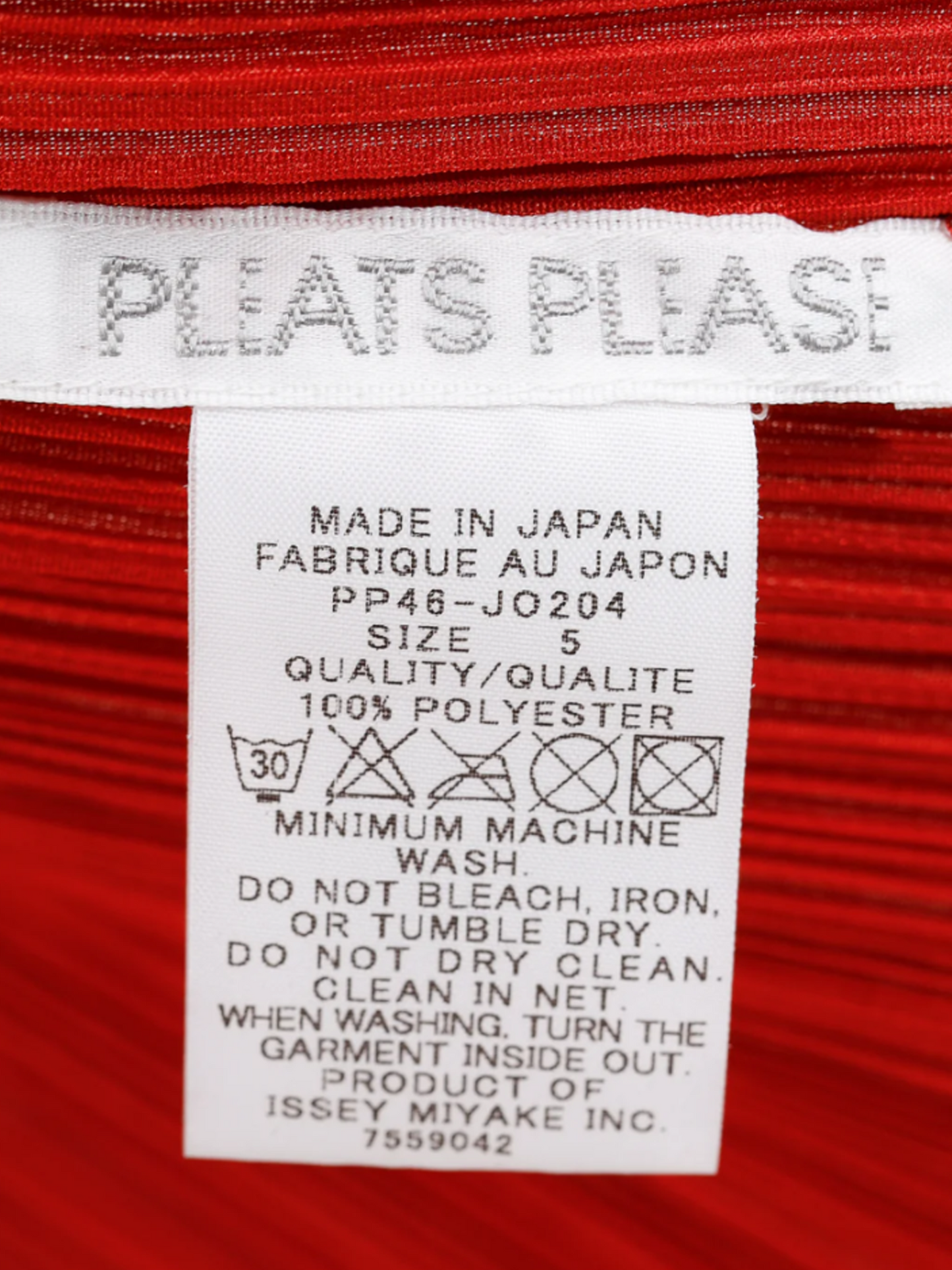 Issey Miyake Pleats Please 2000s Rust Red Pleated Open-Front Cardigan