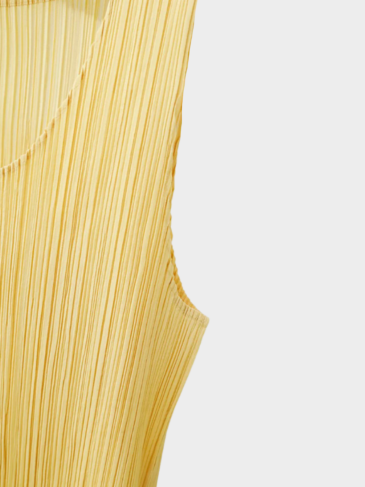 Issey Miyake 2000s Yellow Pleats Please Sleeveless Top