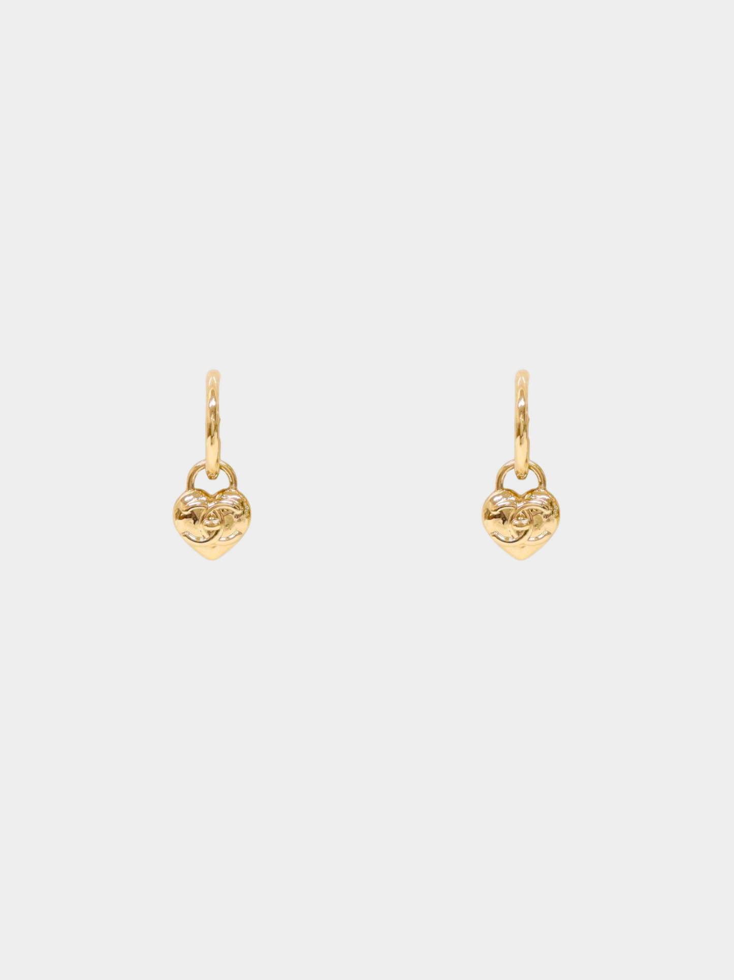 Chanel 2010s Gold CC Heart Clip-on Earrings