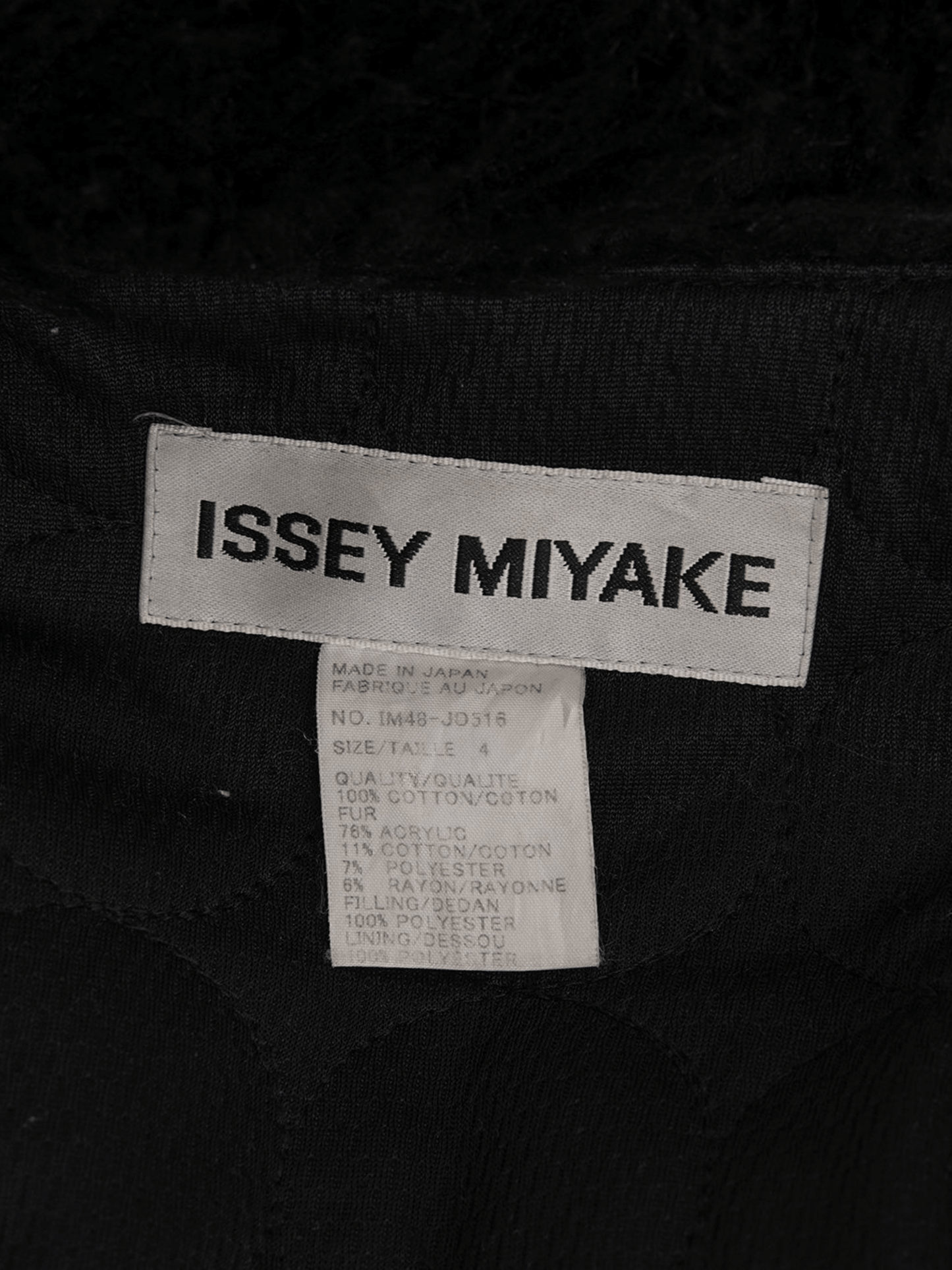 Issey Miyake FW 2004 Black Shearling Jacket