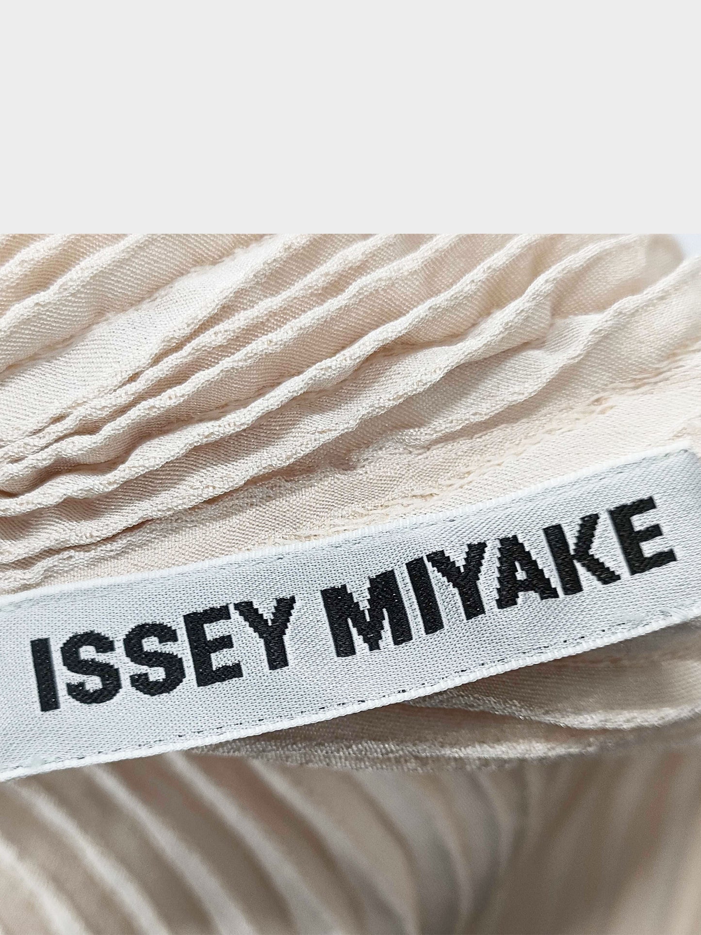 Issey Miyake Late 2010s Beige 3D Steam Stretch Pleated Wave Top