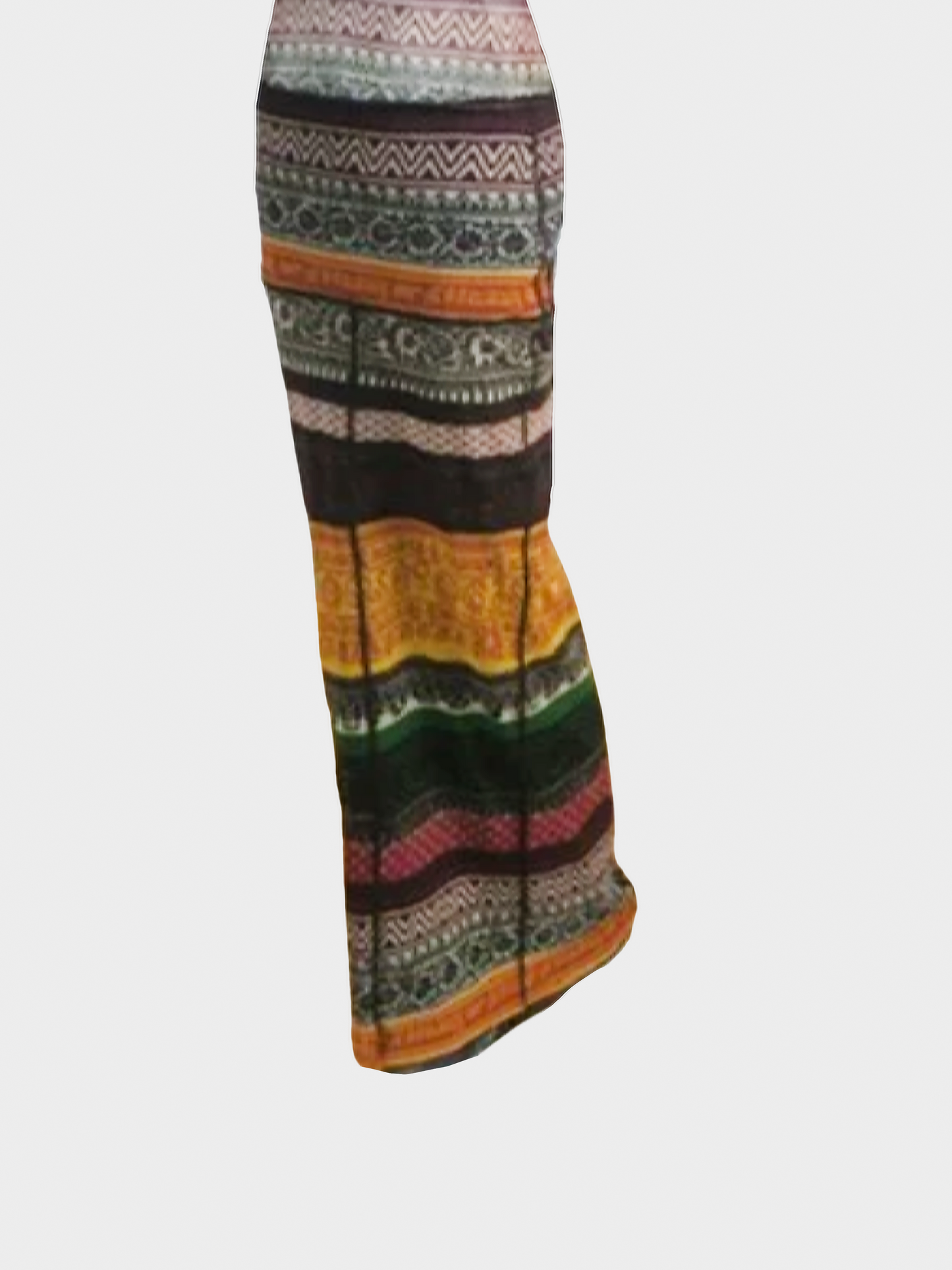 Jean Paul Gaultier FW 2000 Multicolour Patchwork Tribal Nylon Maxi Skirt