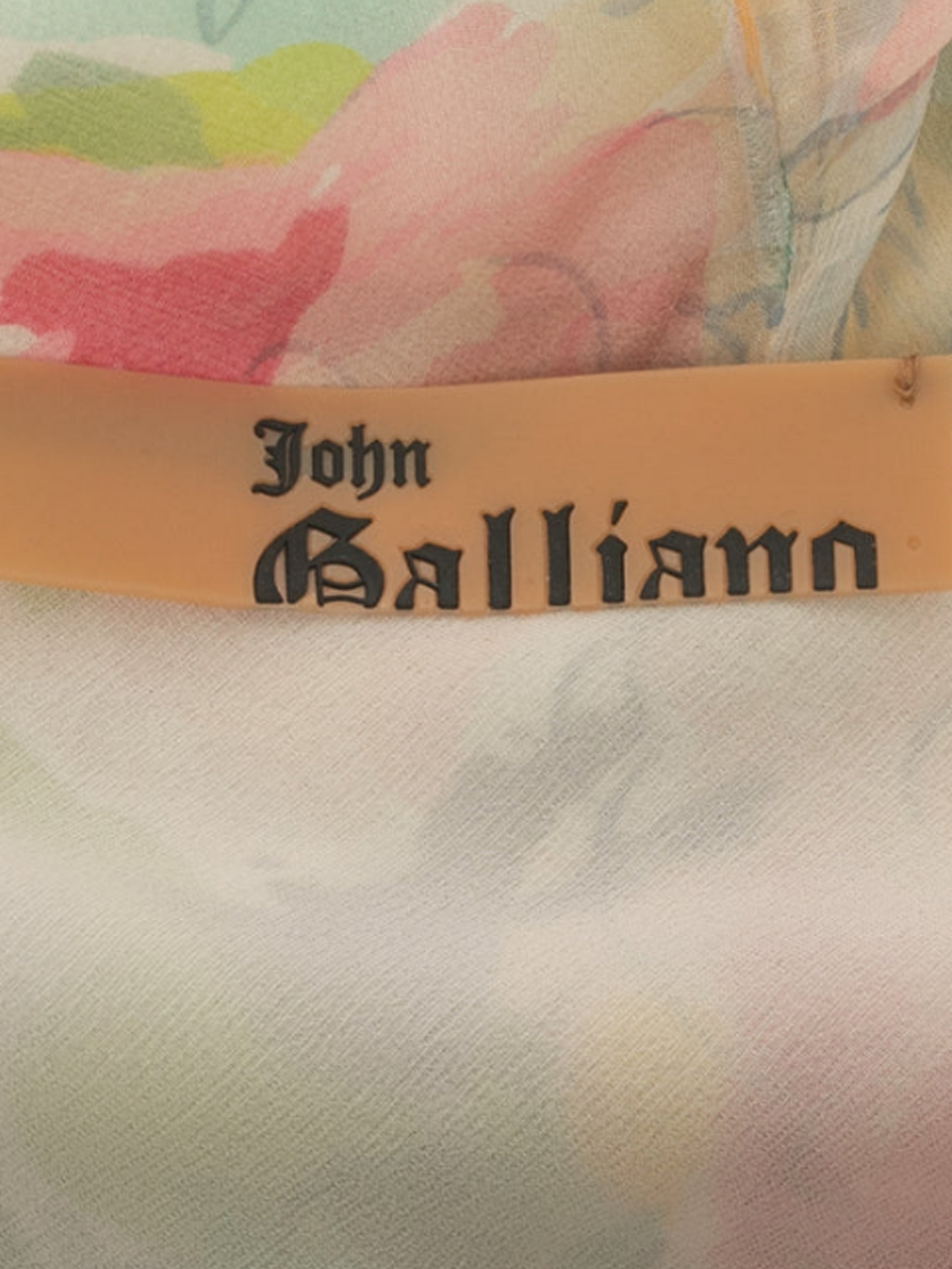 John Galliano 2000s Pastel Floral Silk Midi Skirt