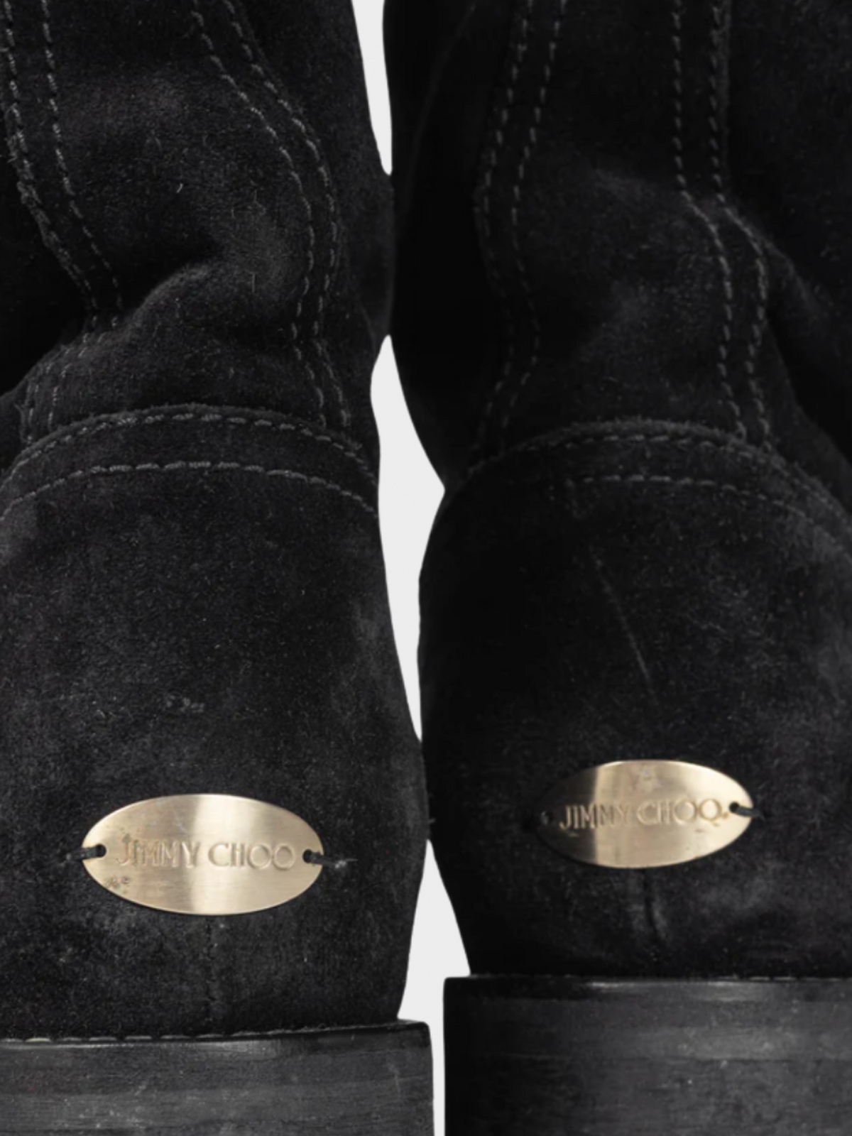 Jimmy Choo 2000s Youth Black Suede Buckled Moto Ankle Boots