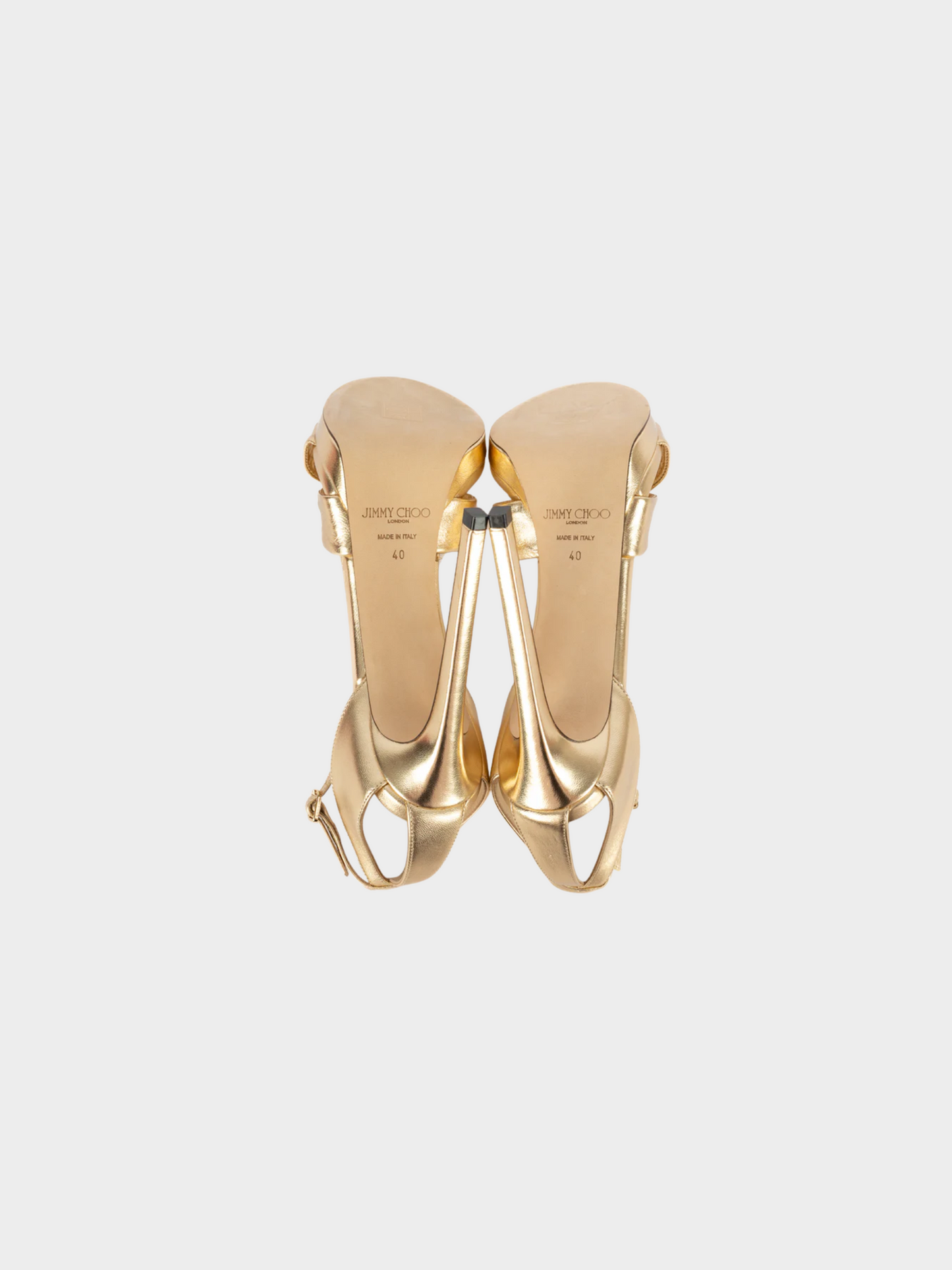 Jimmy Choo 2020s Rosie 120 Gold Leather Stilettos