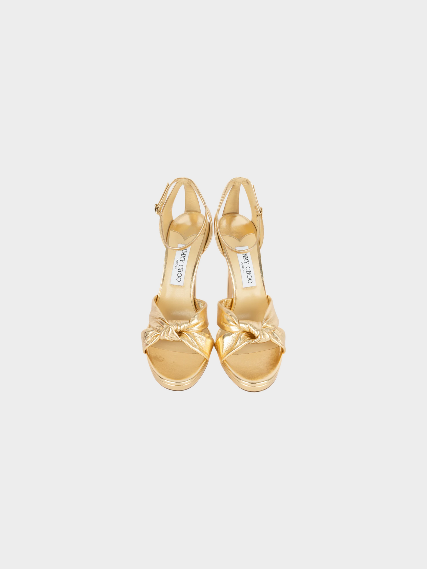 Jimmy Choo 2020s Rosie 120 Gold Leather Stilettos