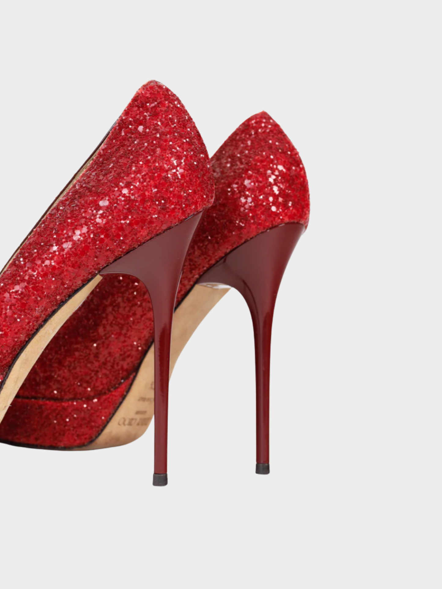 Jimmy Choo 2012 Crown Red Coarse Glitter Platform Pumps
