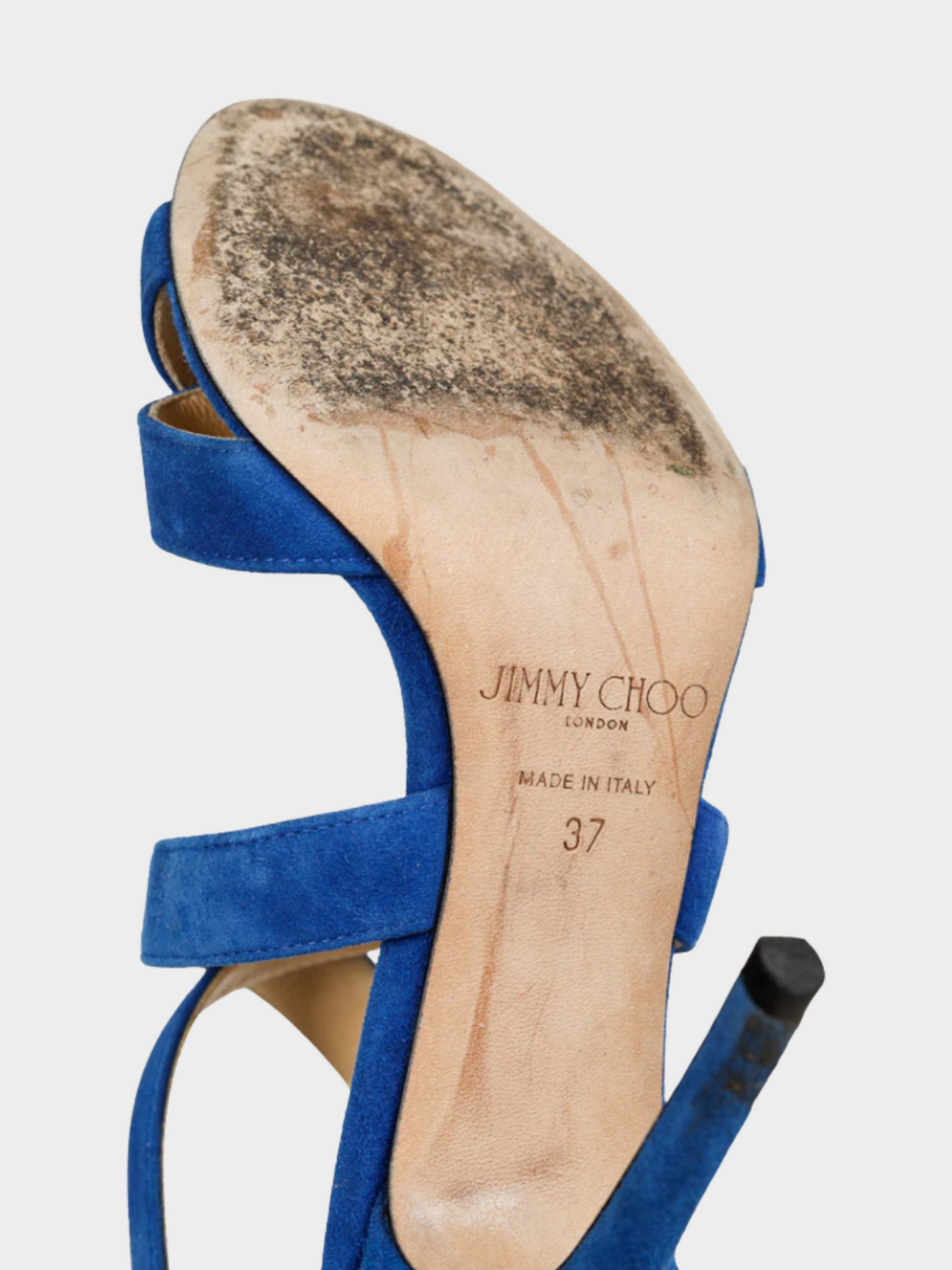 Jimmy Choo 2000s Blue Lottie Aegean Suede Strappy Sandals