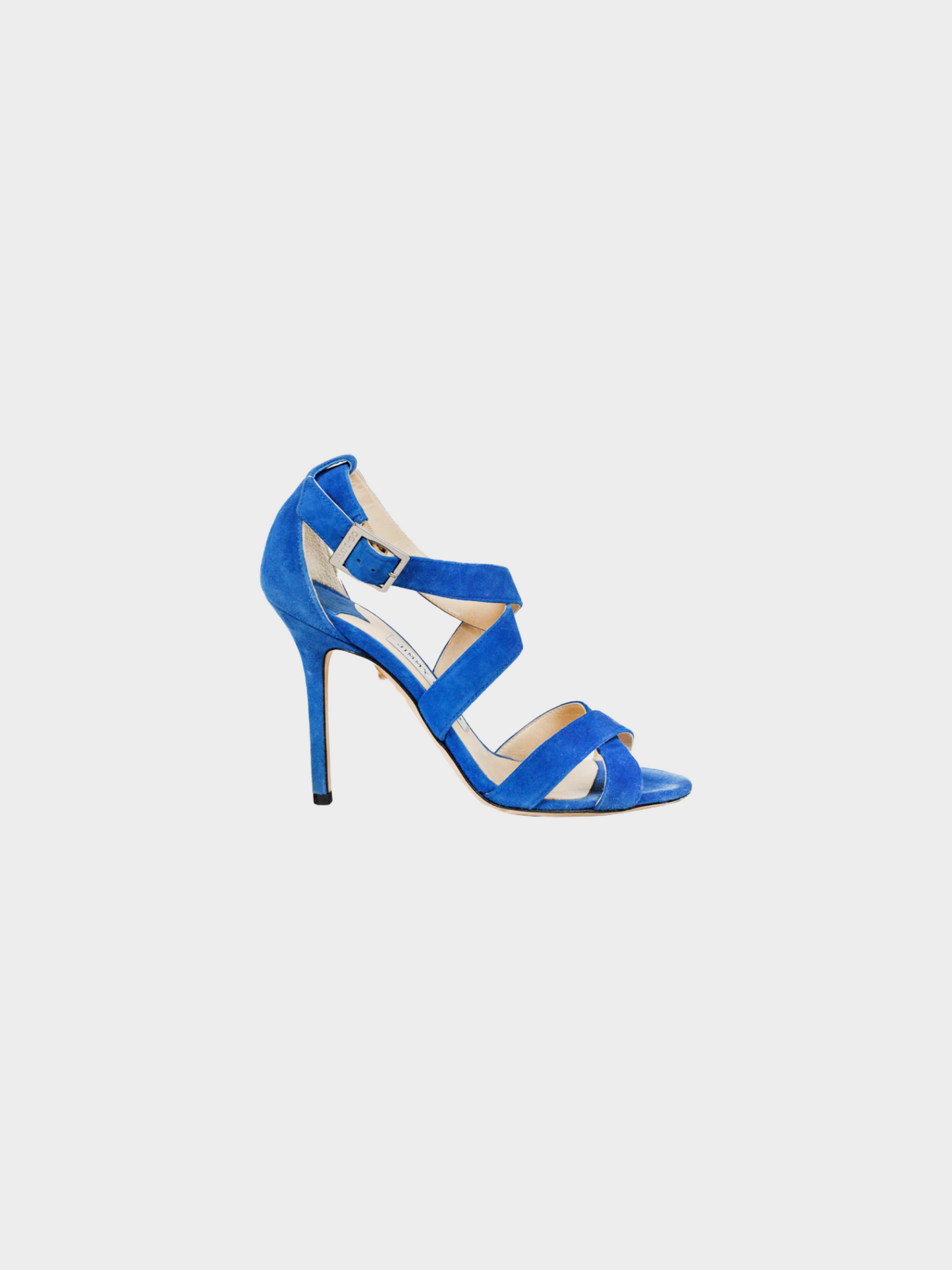 Jimmy Choo 2000s Blue Lottie Aegean Suede Strappy Sandals