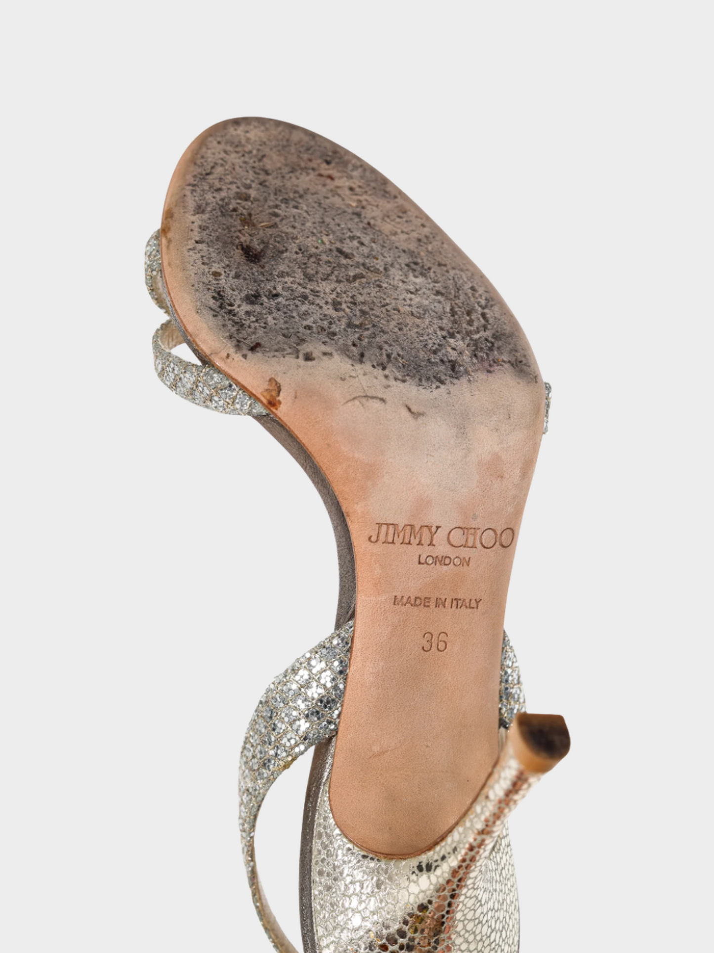 Jimmy Choo 2012 Champagne Gold Glitter India Sandals