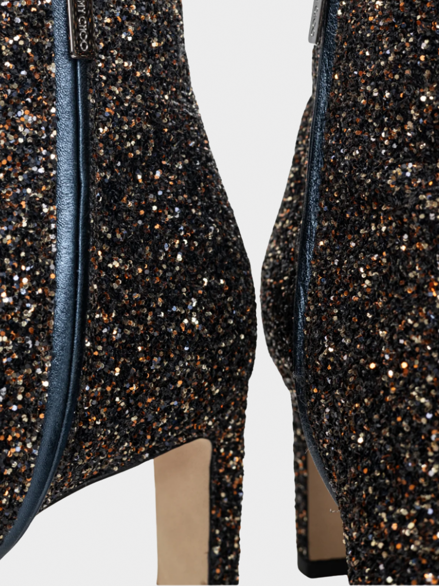 Jimmy Choo 2000s Hanover 65 Amethyst Mix Twinkle Glitter Buckled Booties