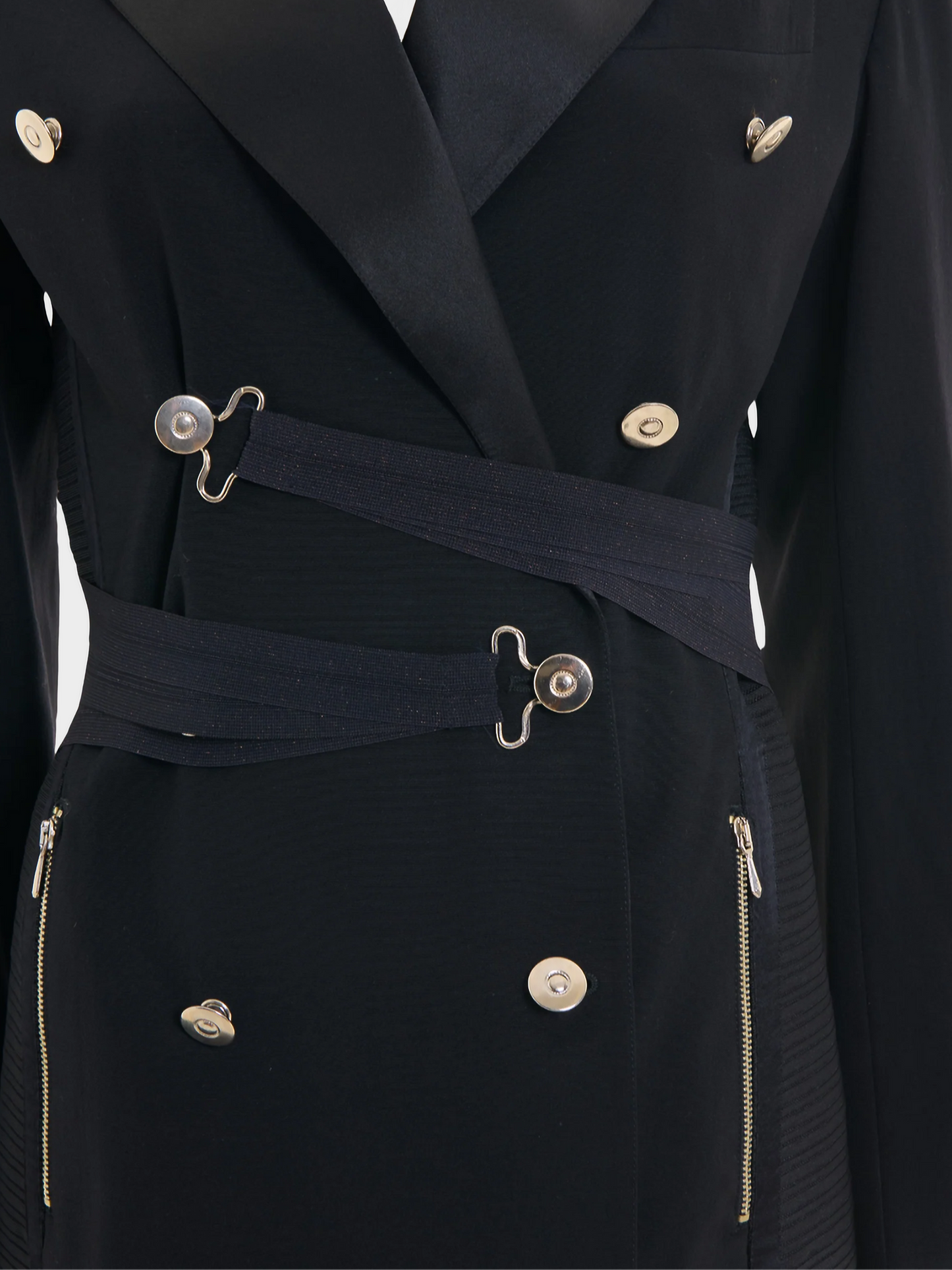 Jean Paul Gaultier SS 1992 Black Wool Double Breasted Bondage Jacket