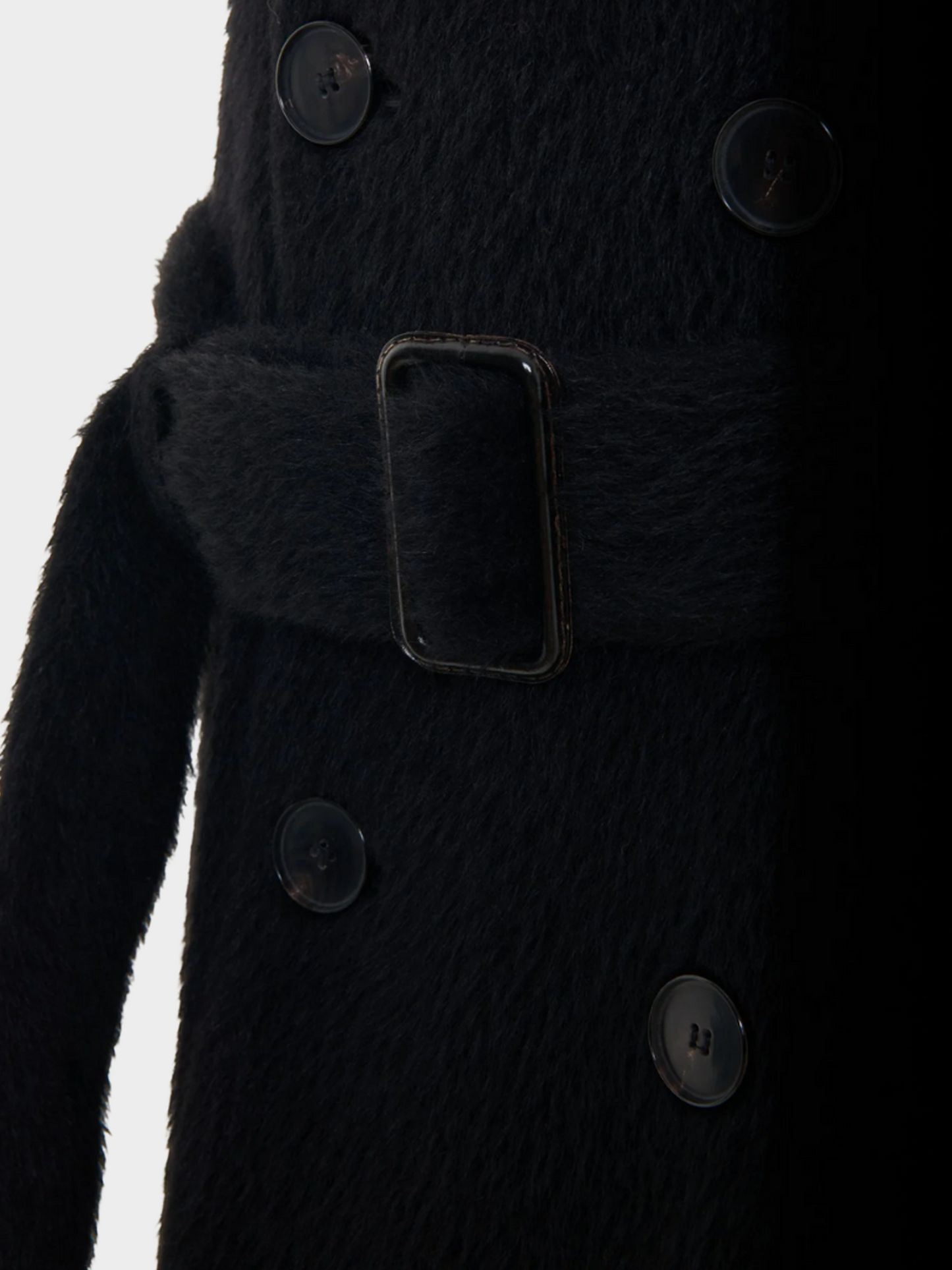 Jean Paul Gaultier 1990s Black Alpaca Wool Double Breasted Coat