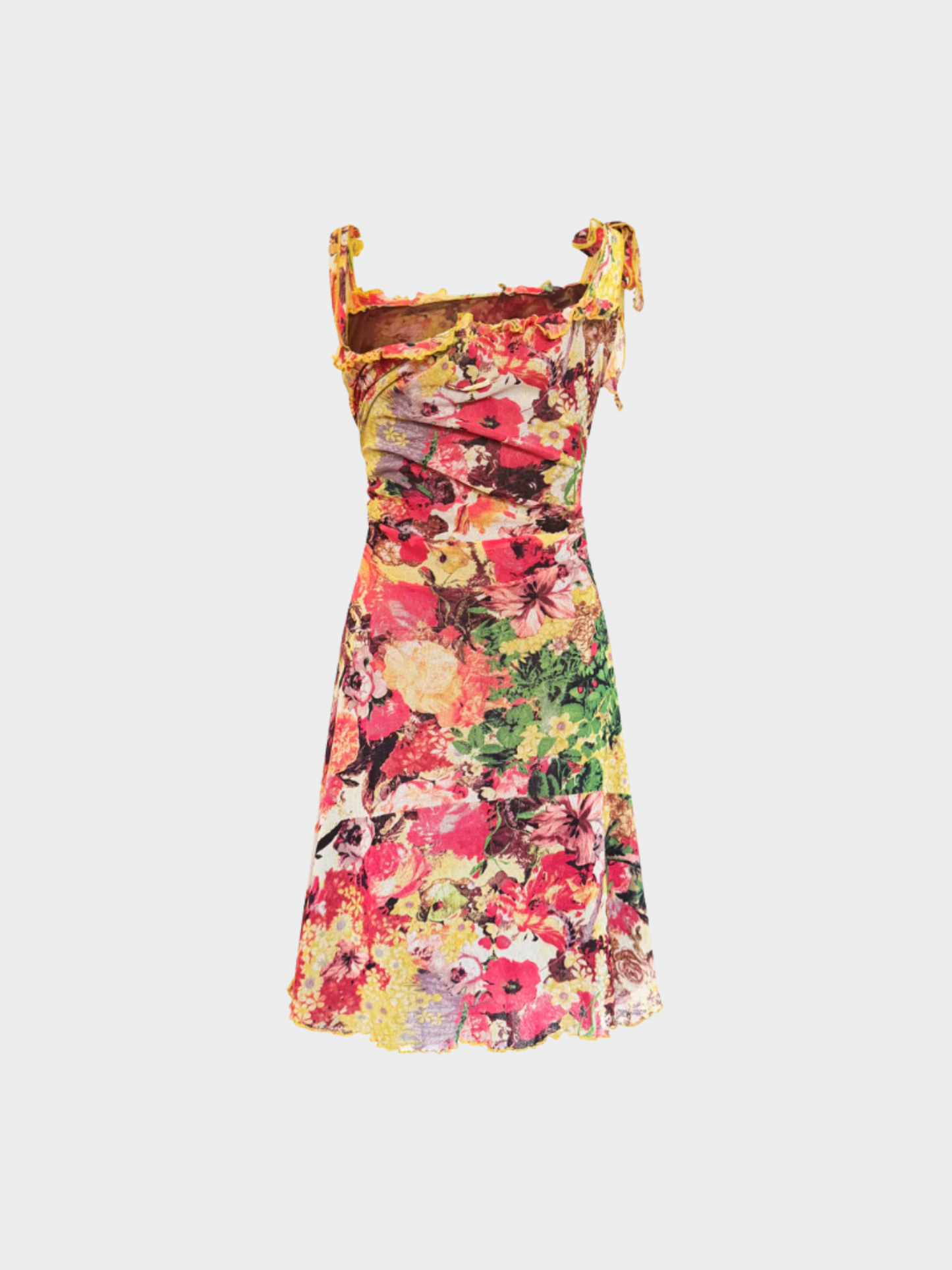 Jean Paul Gaultier SS 1998 Graphic Printed Mesh Dress