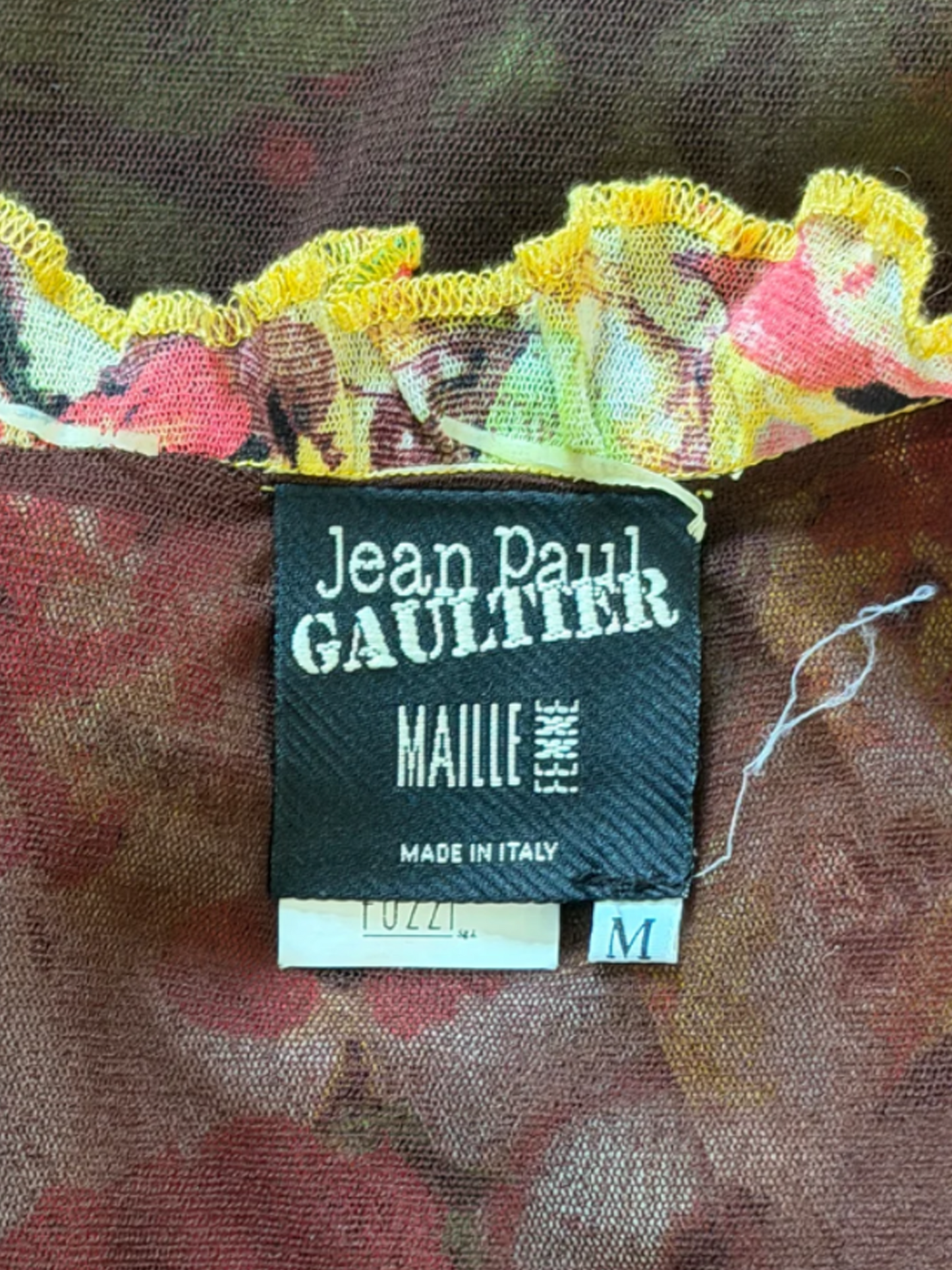 Jean Paul Gaultier SS 1998 Graphic Printed Mesh Dress