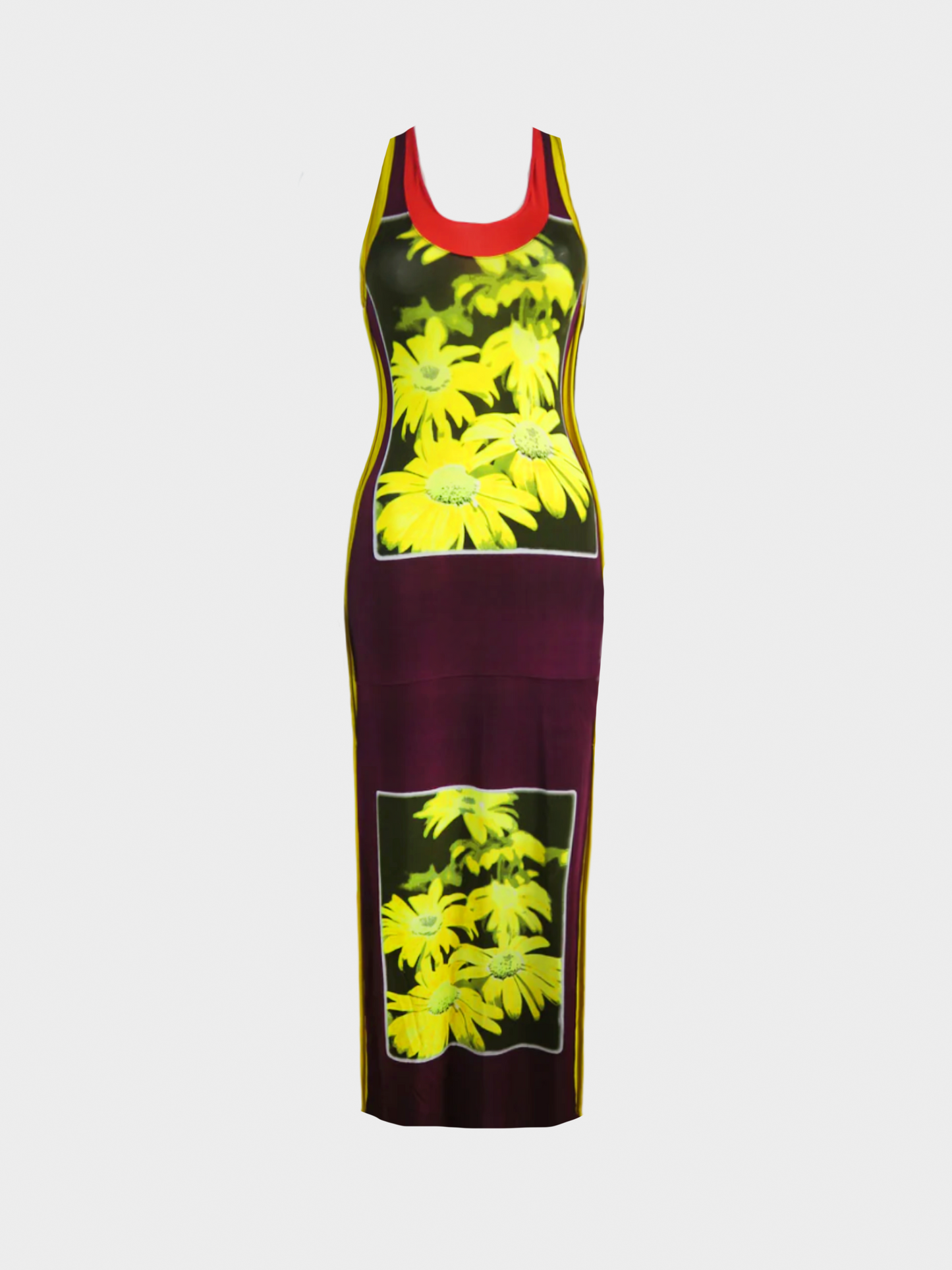 Jean Paul Gaultier 1990s Multicoloured Daisy Printed Maxi Dress