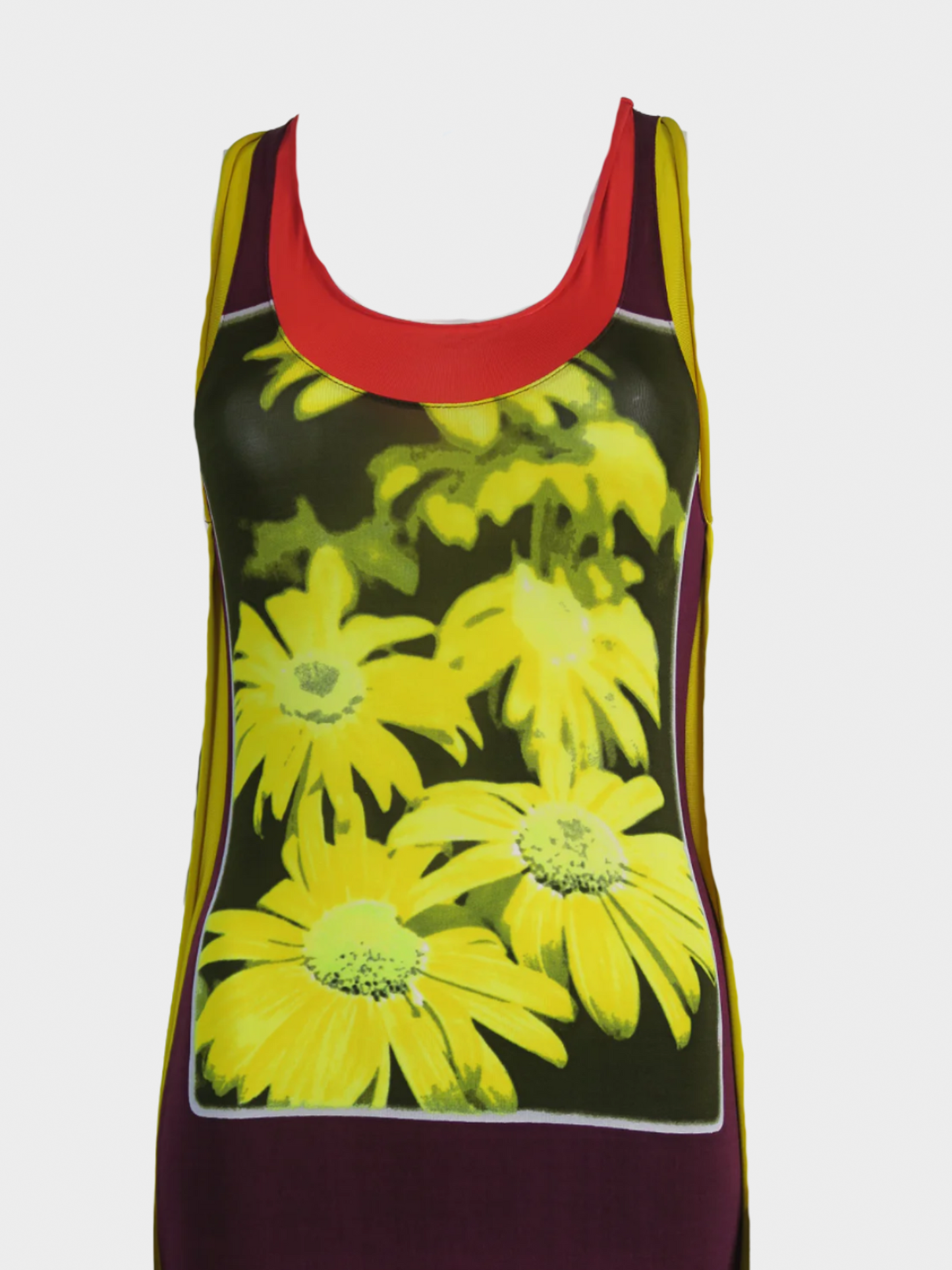 Jean Paul Gaultier 1990s Multicoloured Daisy Printed Maxi Dress