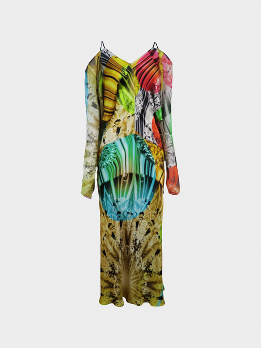 Jean Paul Gaultier 2000s Multicoloured Graphic Printed Dress