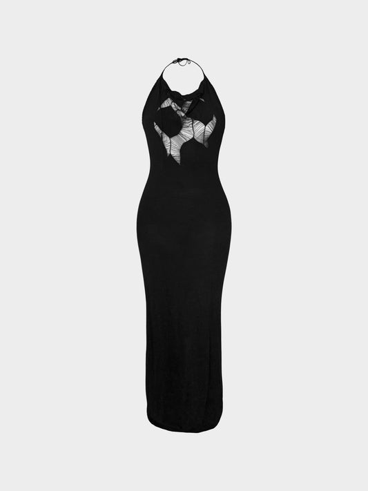 Jean Paul Gaultier 2000s Black Nylon Mesh Long Dress