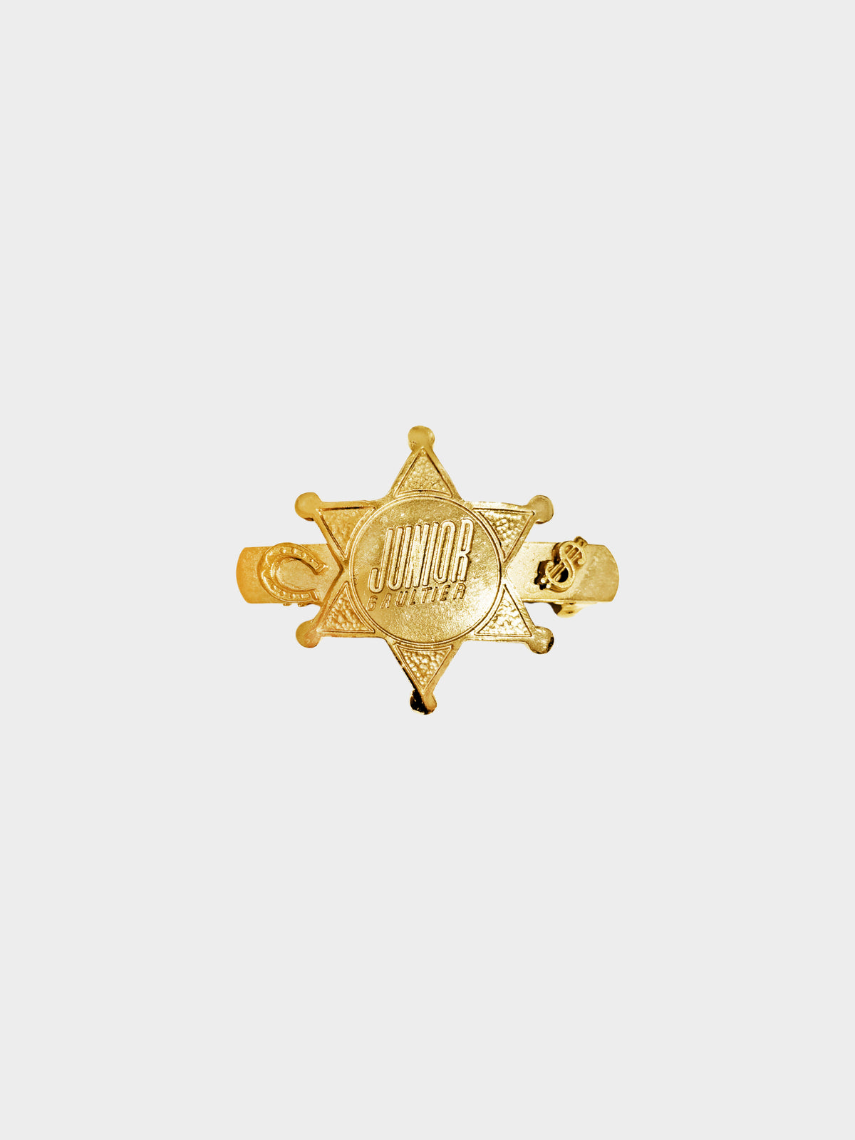 Jean Paul Gaultier 1990s Gold Metal Sheriff Badge Barrette