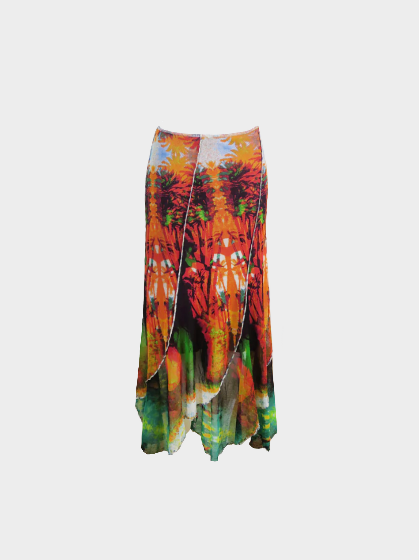 Jean Paul Gaultier SS 2000 Multicoloured Vibrant Printed Cami Top and Maxi Skirt Set