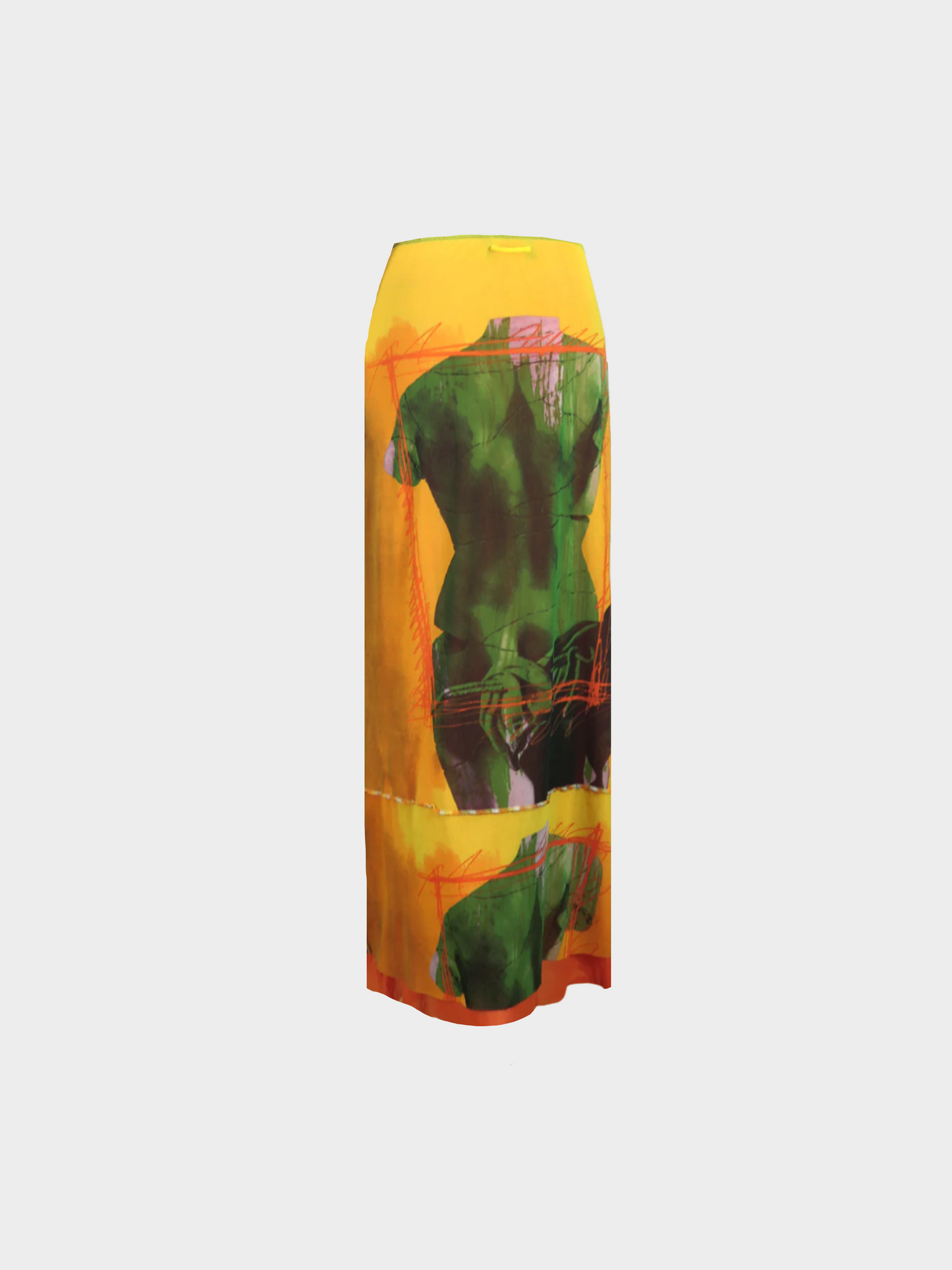 Jean Paul Gaultier SS 1999 Multicoloured "Venus de Milo" Printed Long sleeve top and skirt Set