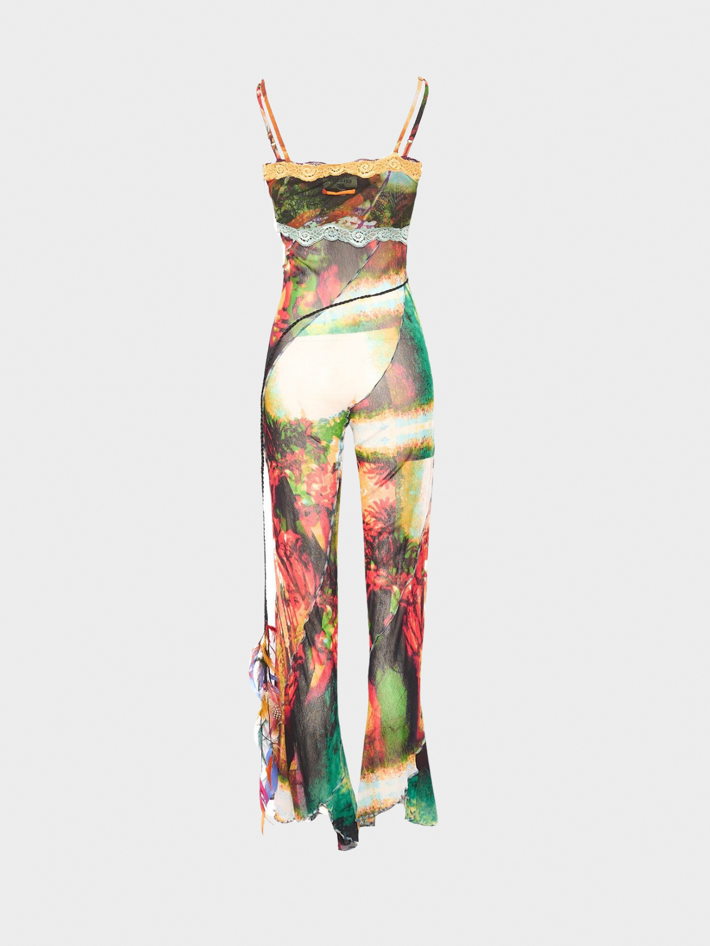 Jean Paul Gaultier SS 2001 Multicoloured Mesh Print Jumpsuit