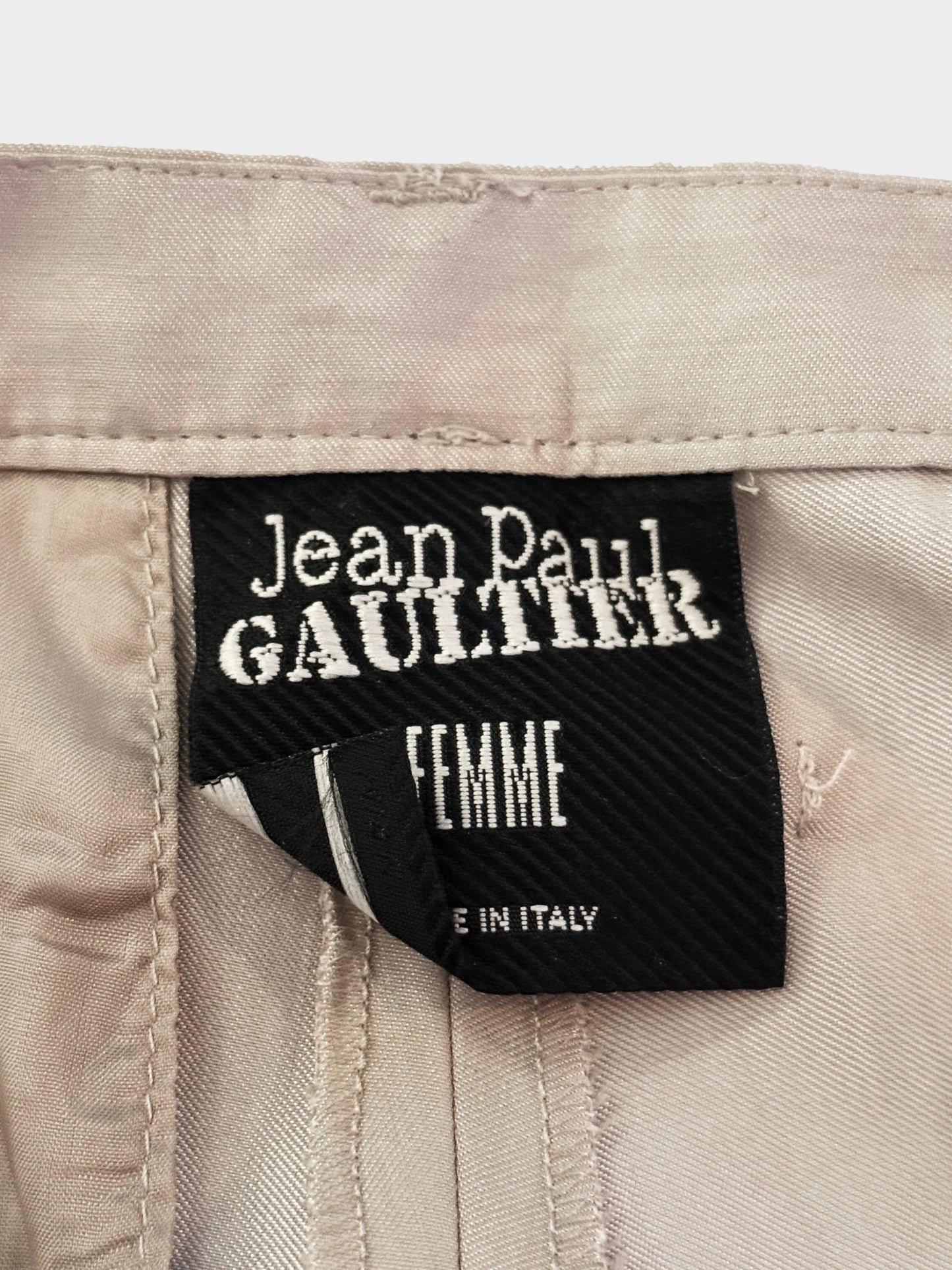 Jean Paul Gaultier 2000s Beige Cotton Short Vest and Pants Set