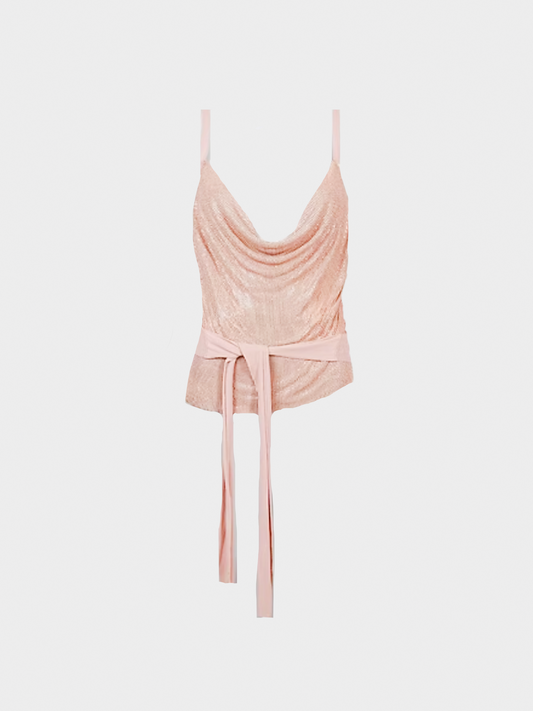 Jean Paul Gaultier SS 2009 Pink Chainmail Wrap Top