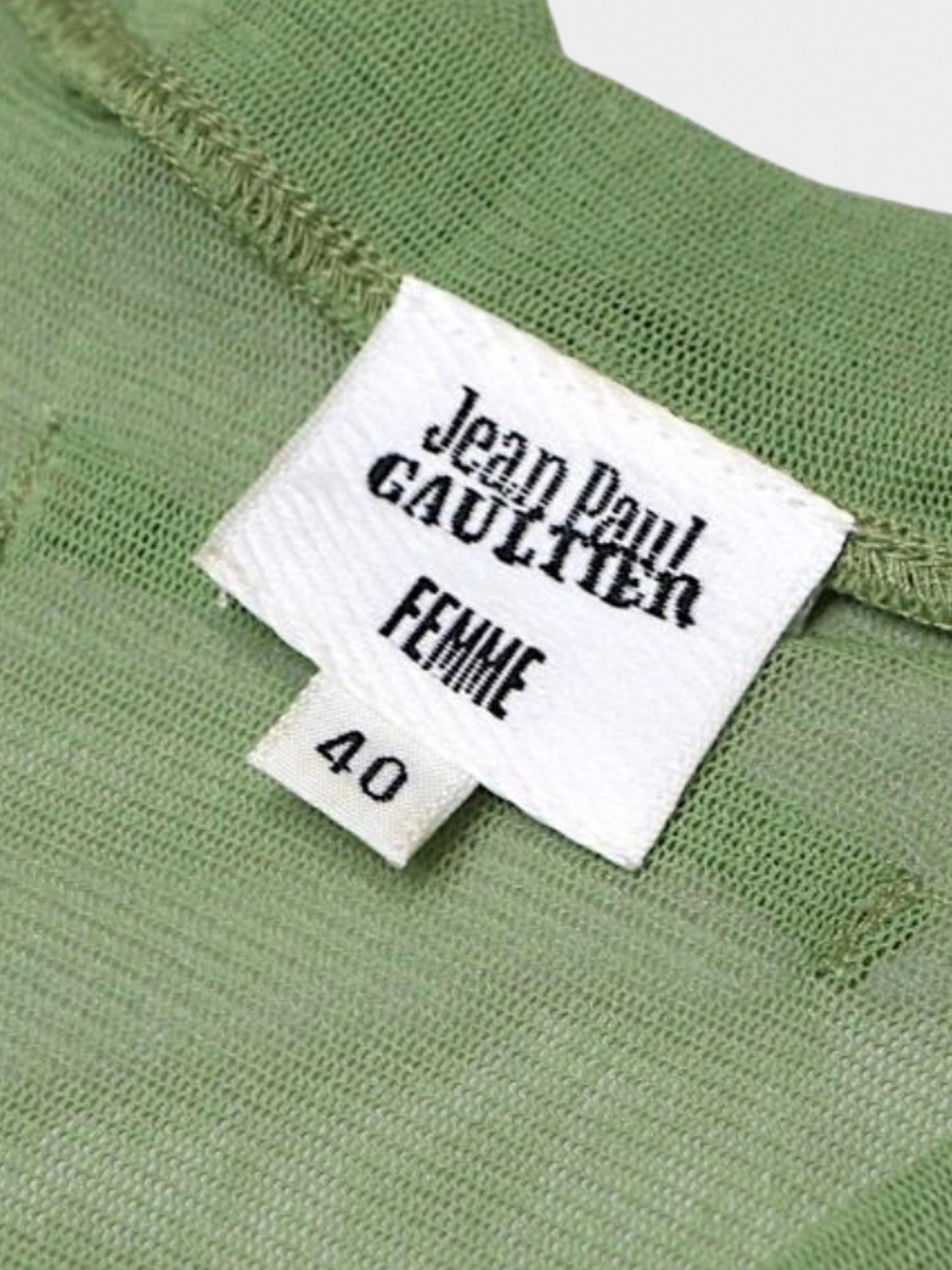 Jean Paul Gaultier 2000s Green Mesh Tie Up Top