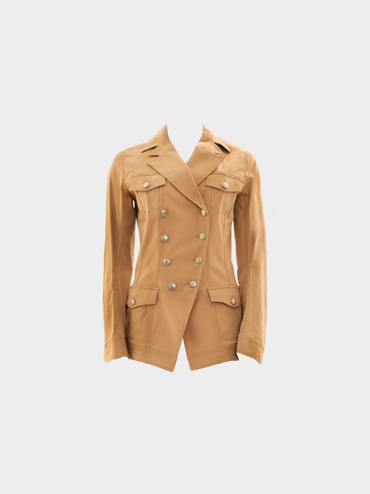 John Galliano SS 2005 Double Breasted Napoleon Beige Jacket