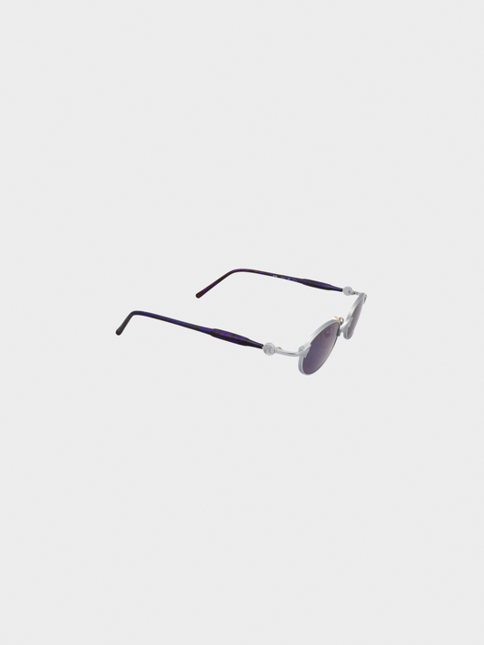 Jean Paul Gaultier 1990s Deep Berry Metal Sunglasses