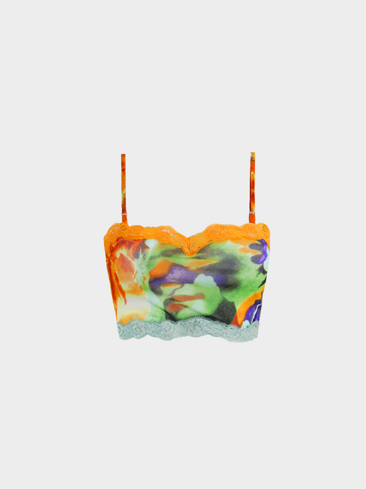 Jean Paul Gaultier SS 2000 Multicoloured Psychedelic Print Cami Crop Top