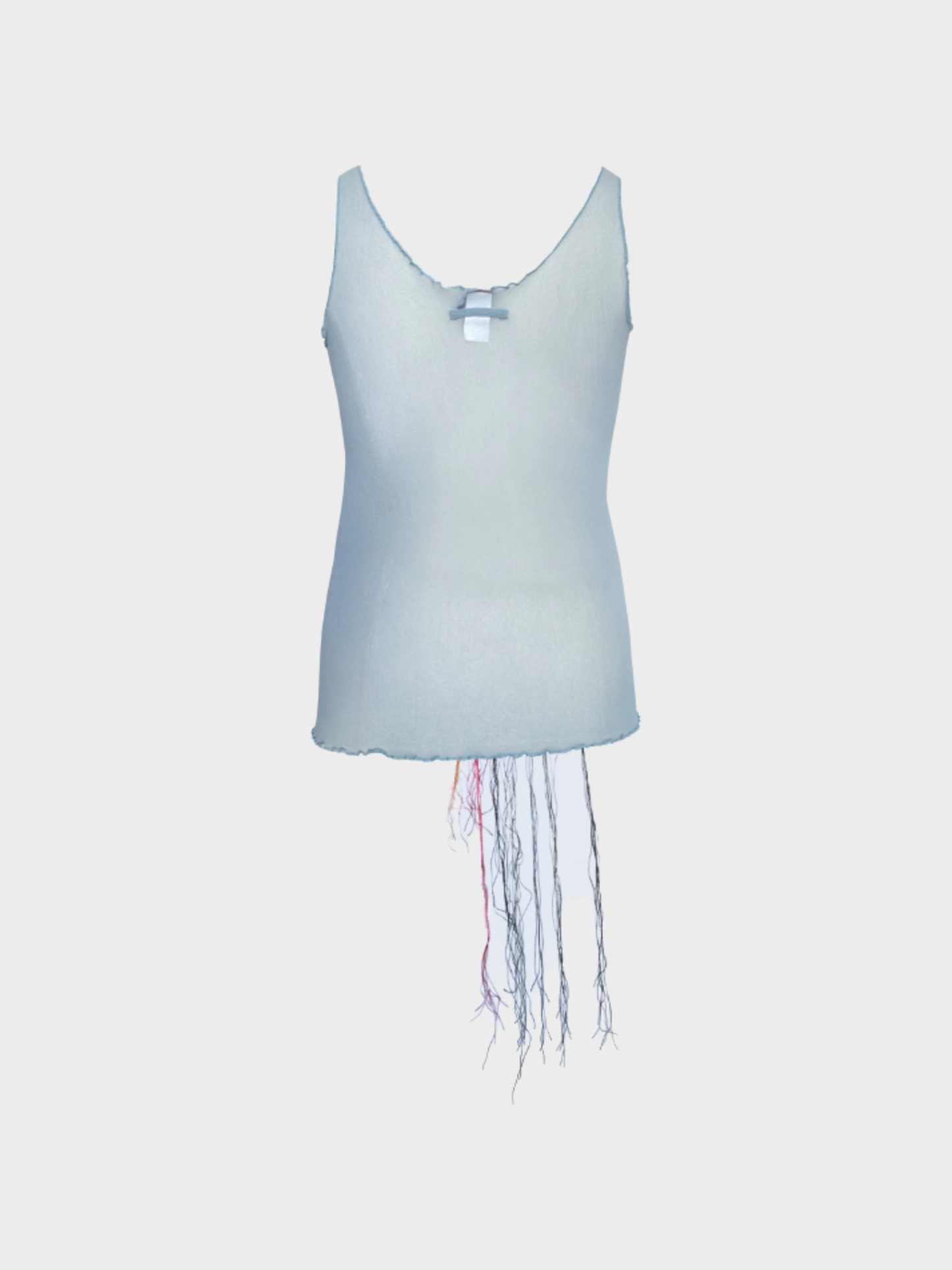 Jean Paul Gaultier 2000s Blue Embroidered Flower Tank Top