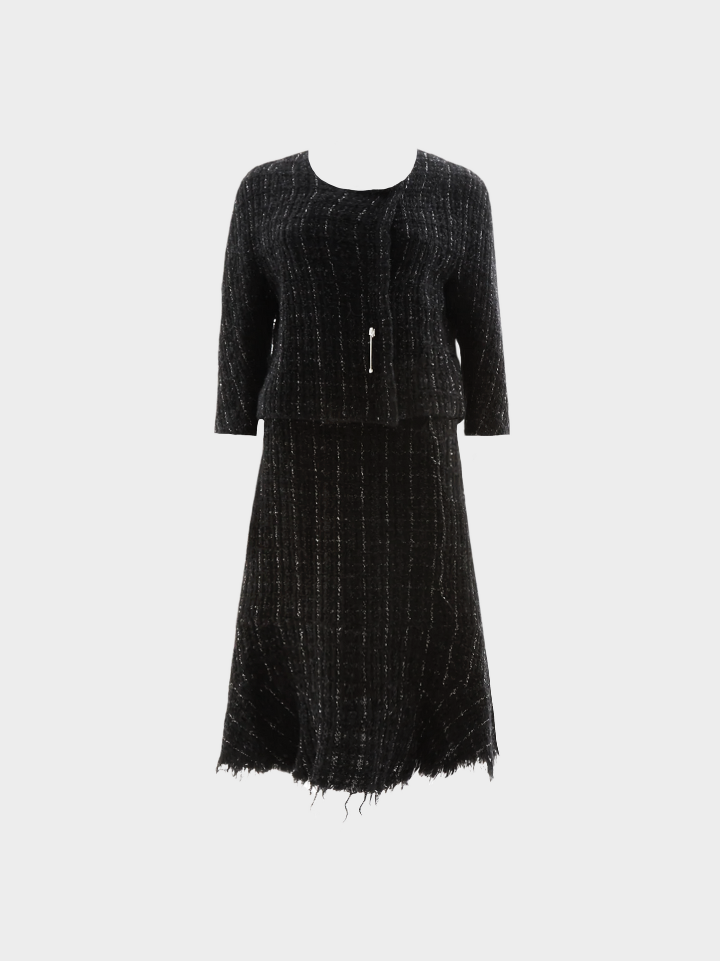 Comme des Garçons by Junya Watanabe FW 2003 Black Tweed Jacket and Midi Skirt Set