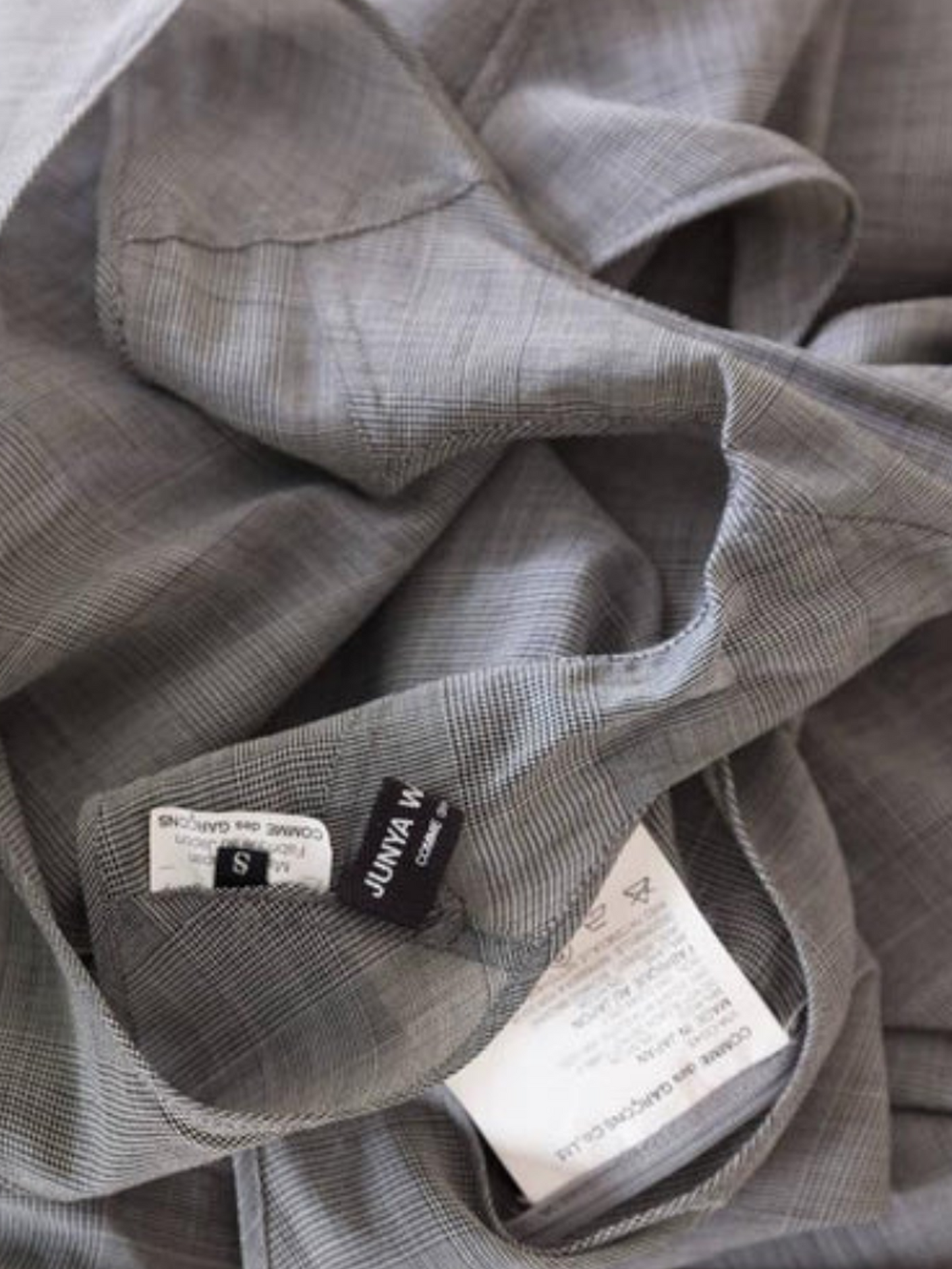 Comme des Garçons by Junya Watanabe 2000s Grey Sculpted Cutout Plaid Skater Skirt Dress