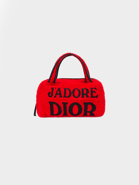 Christian Dior 2000s J'Adore Dior Red Terrycloth Bag