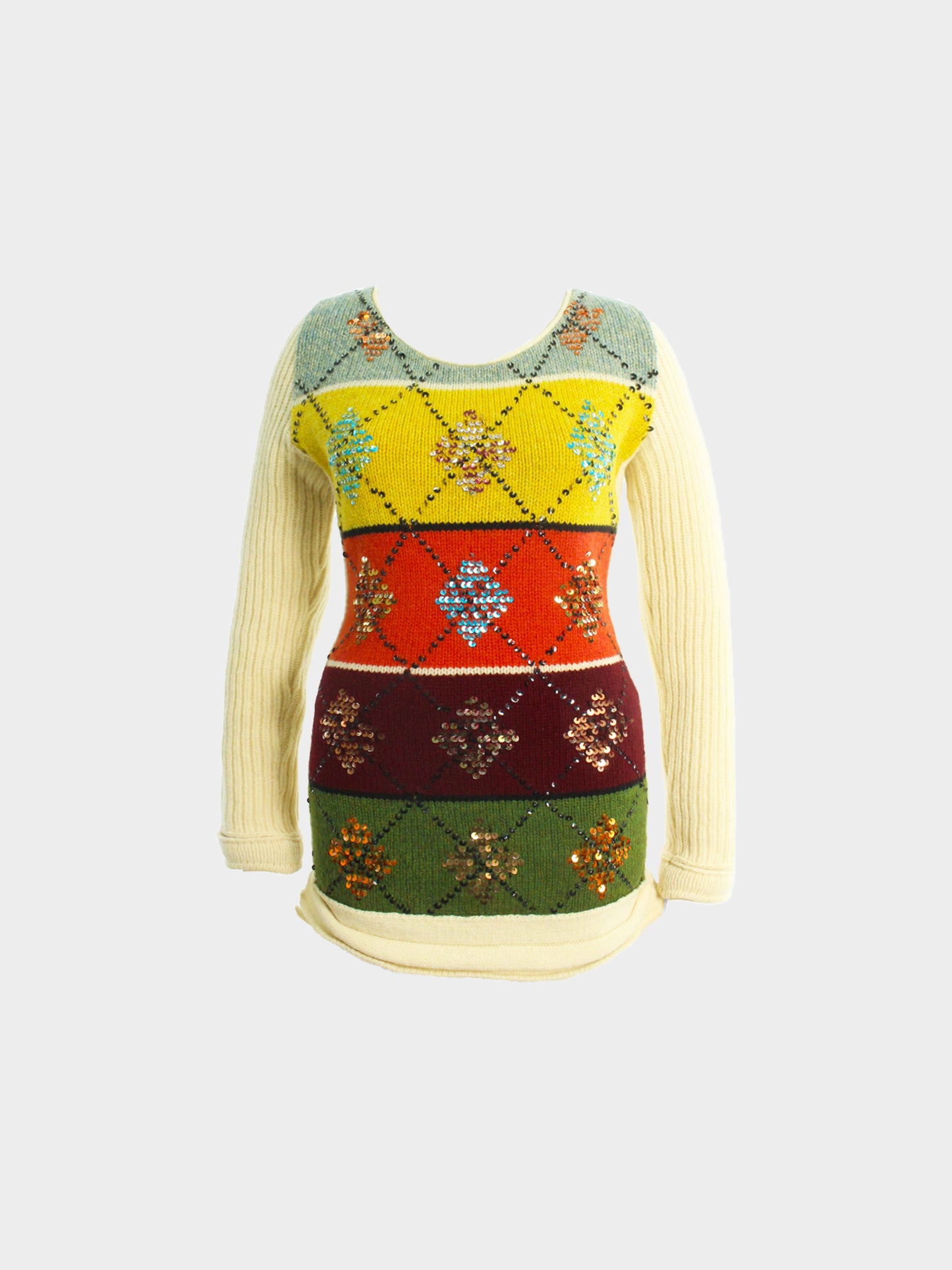 Jean Paul Gaultier 1990s MAILLE Sequined Knitted Sweater