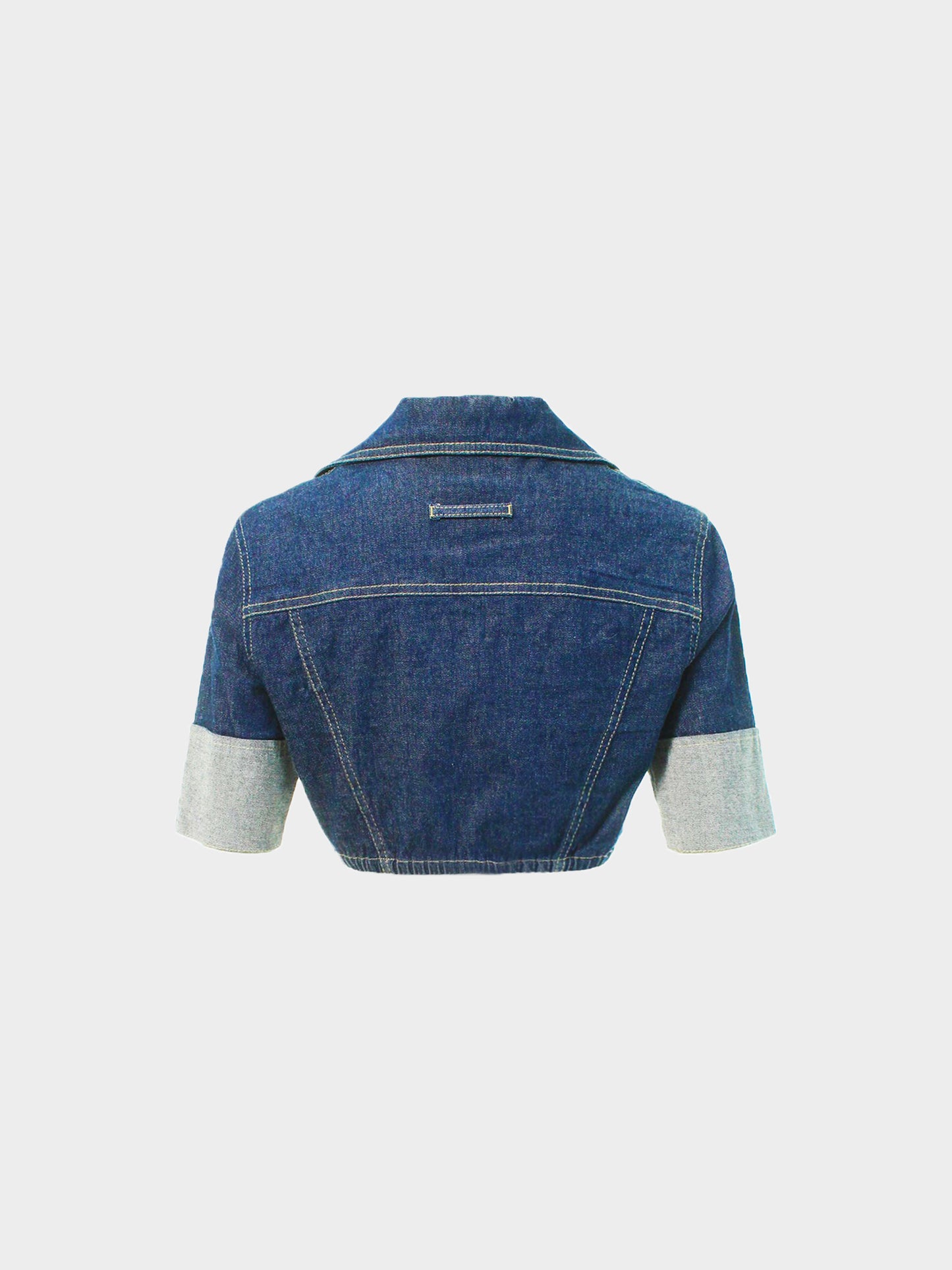 Jean Paul Gaultier 1990s Safety Pin Denim Cropped Jacket