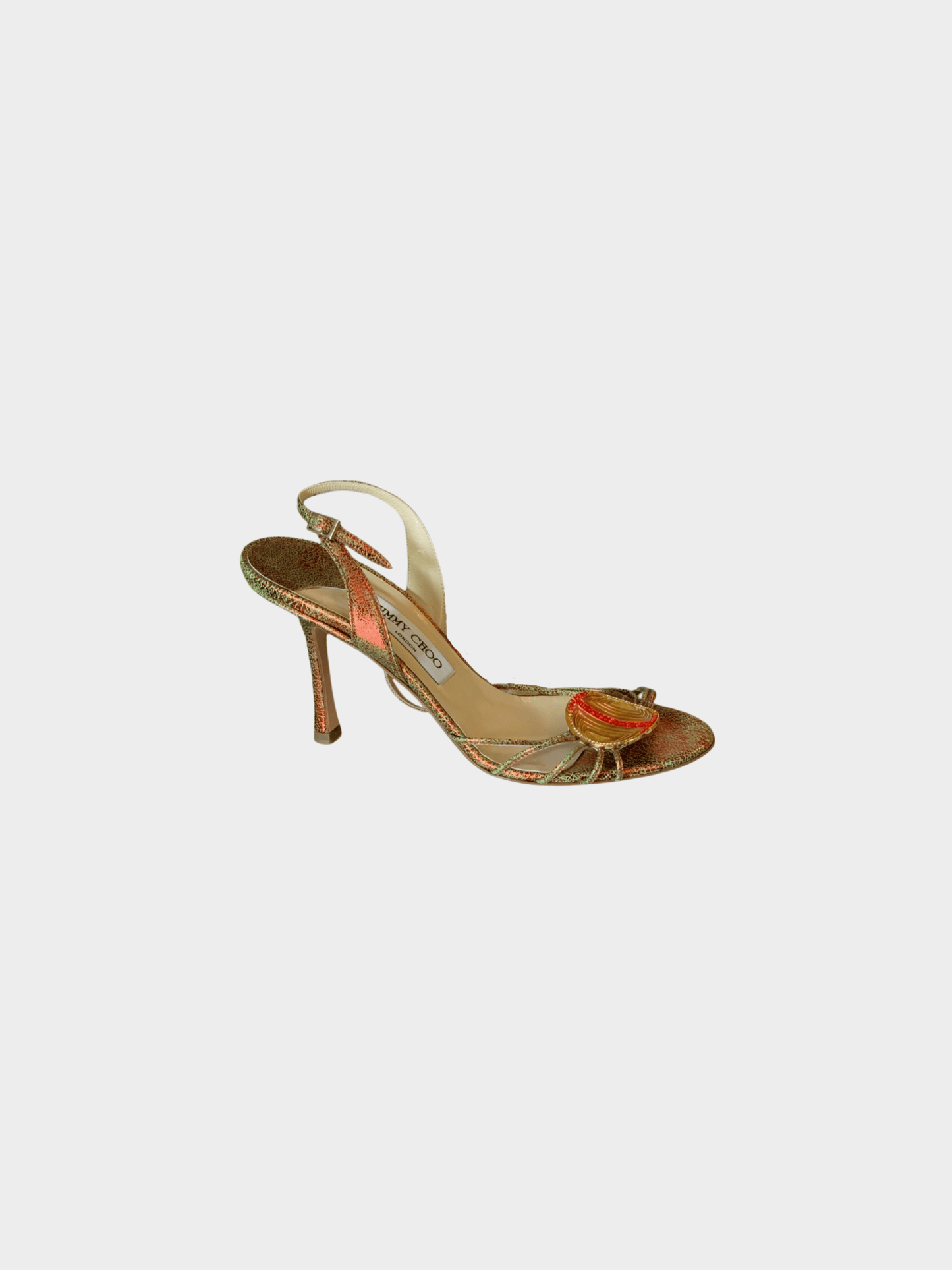Jimmy Choo 2000s Gold Embellished Sandals