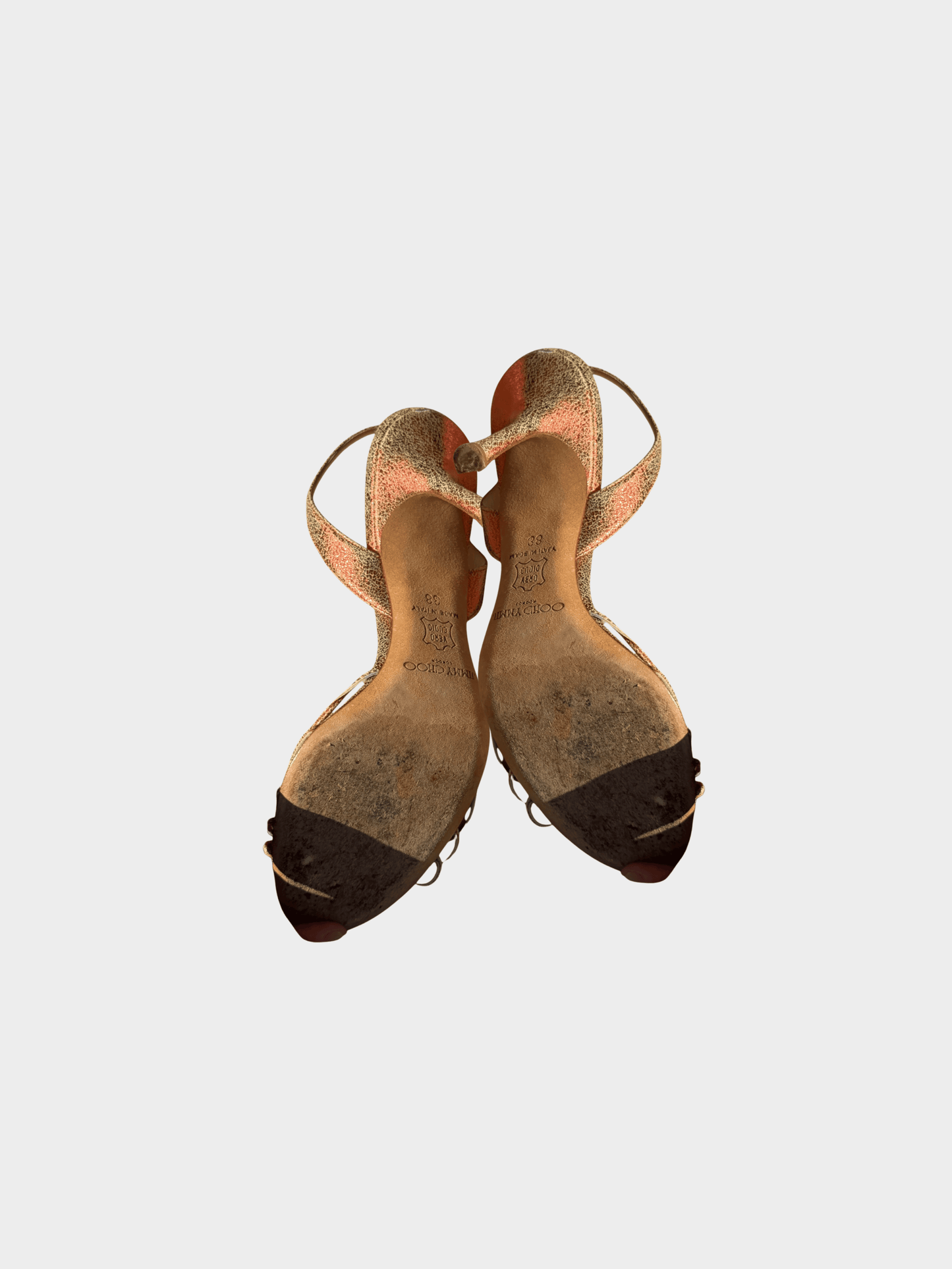 Jimmy Choo 2000s Gold Embellished Sandals