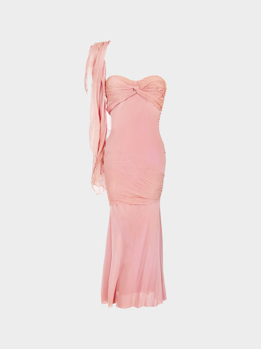 Christian Dior by John Galliano 1990s-2000s Archival Pink Chiffon Evening Dress