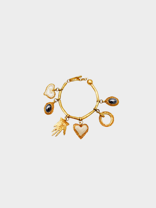 Christian Lacroix 1980s Gold Metal Multi Charm Bracelet