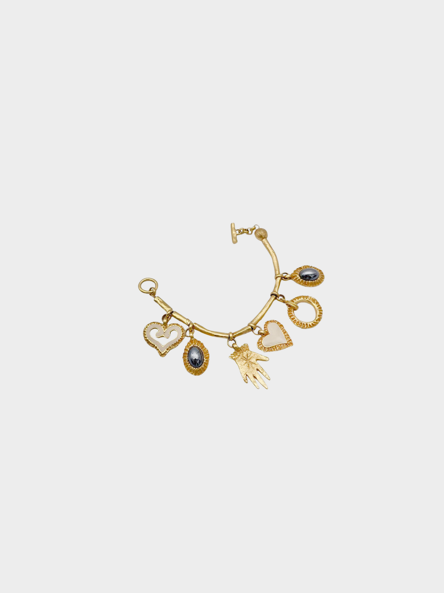 Christian Lacroix 1980s Gold Metal Multi Charm Bracelet
